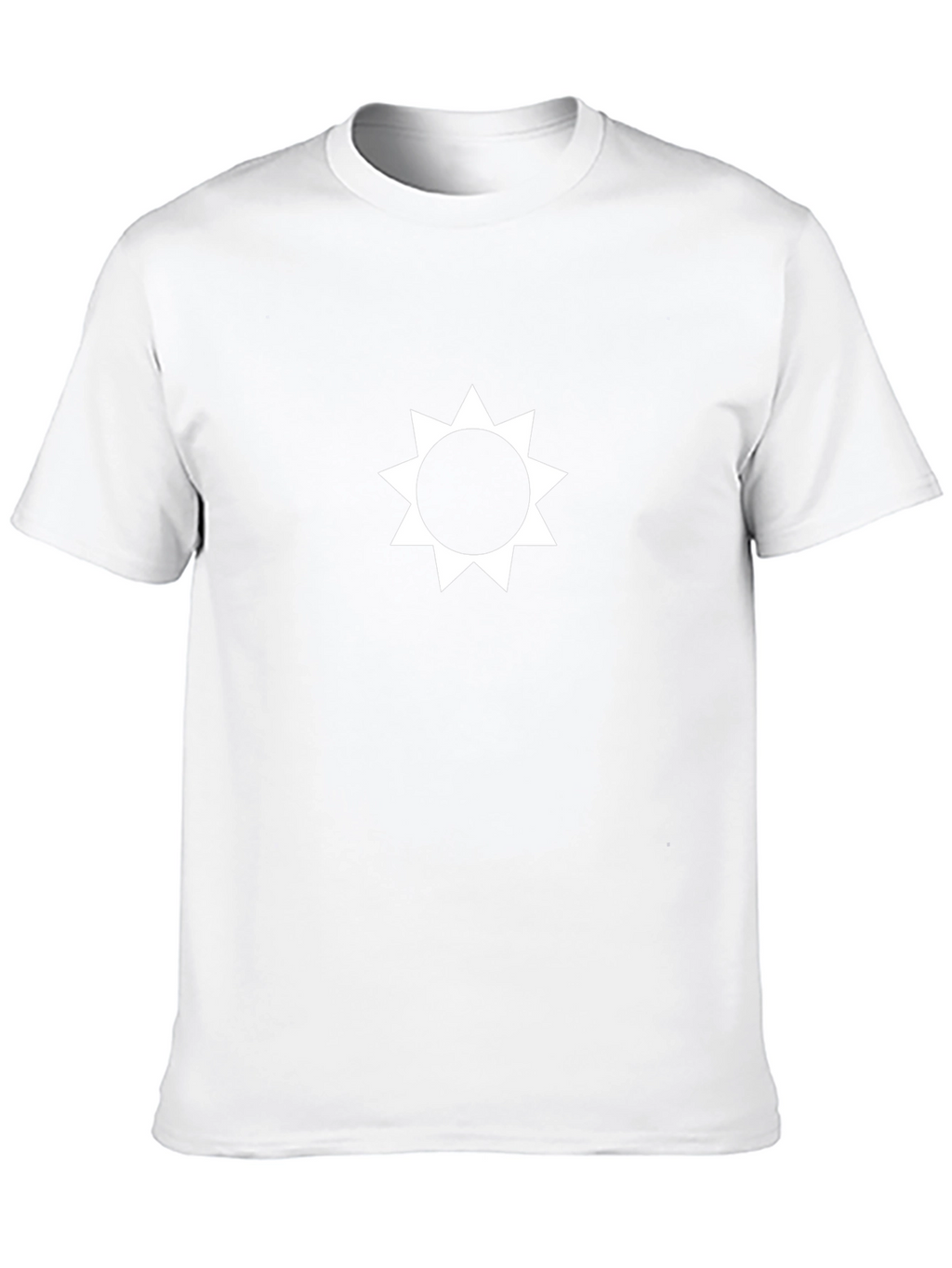 Black T-Shirt with White Sun Graphic