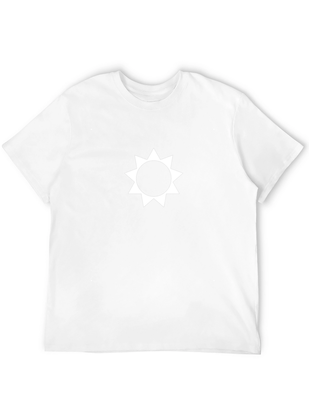 Black T-Shirt with White Sun Graphic