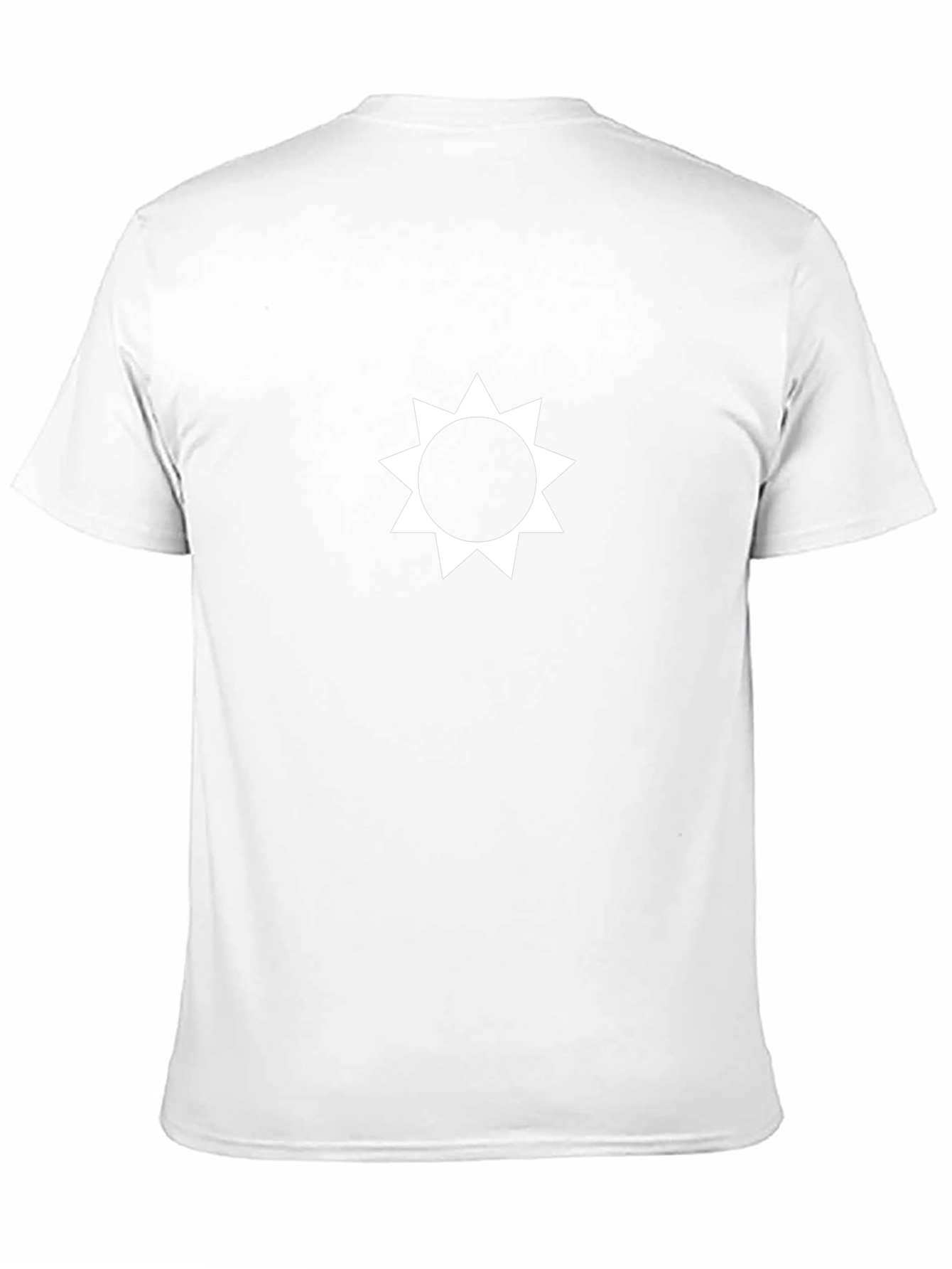 Black T-Shirt with White Sun Graphic