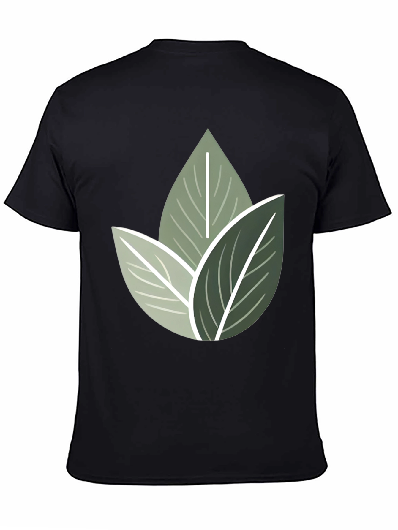 Nature Inspired Leaf Print Crew Neck T-Shirt