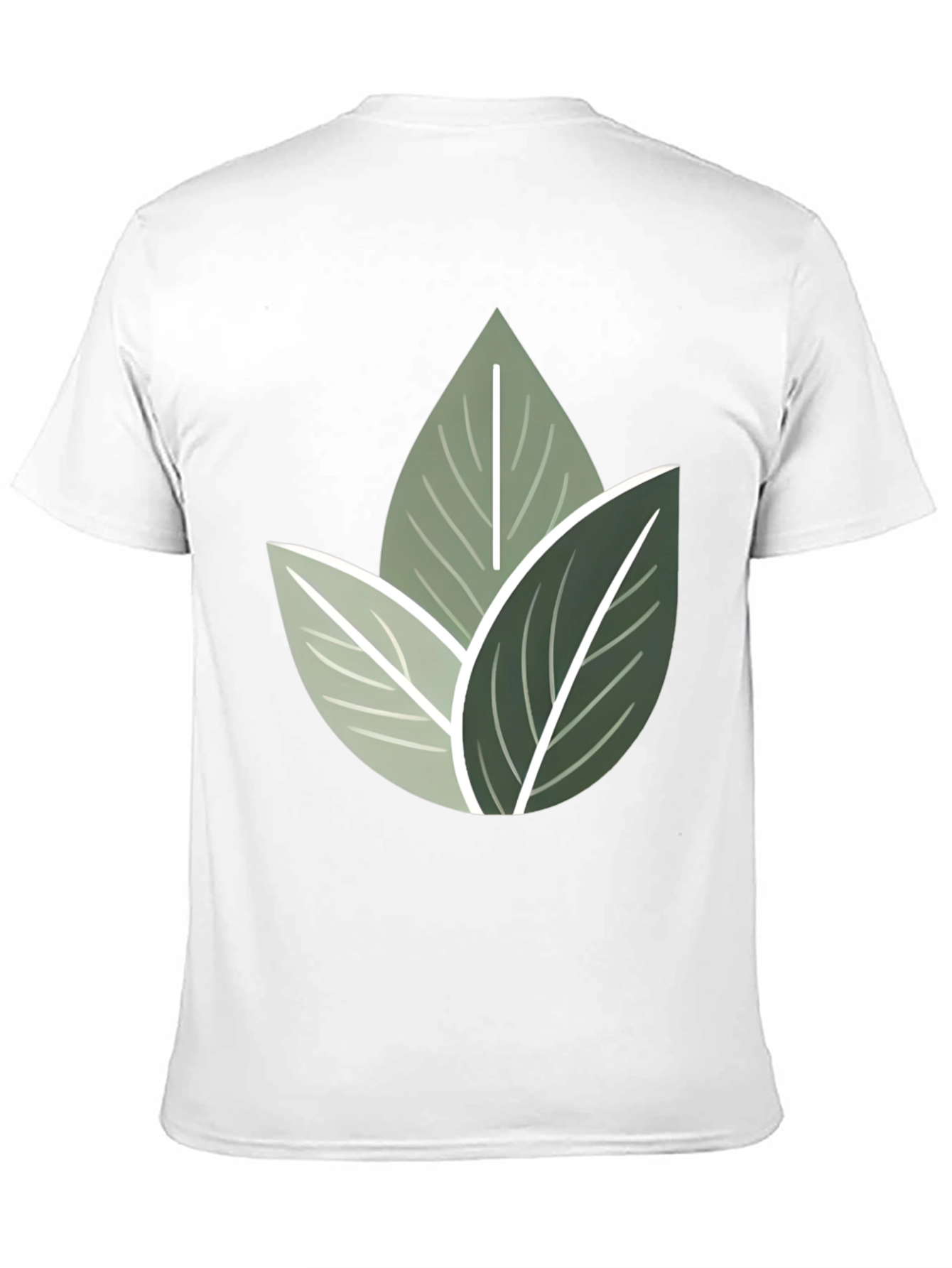 Nature Inspired Leaf Print Crew Neck T-Shirt