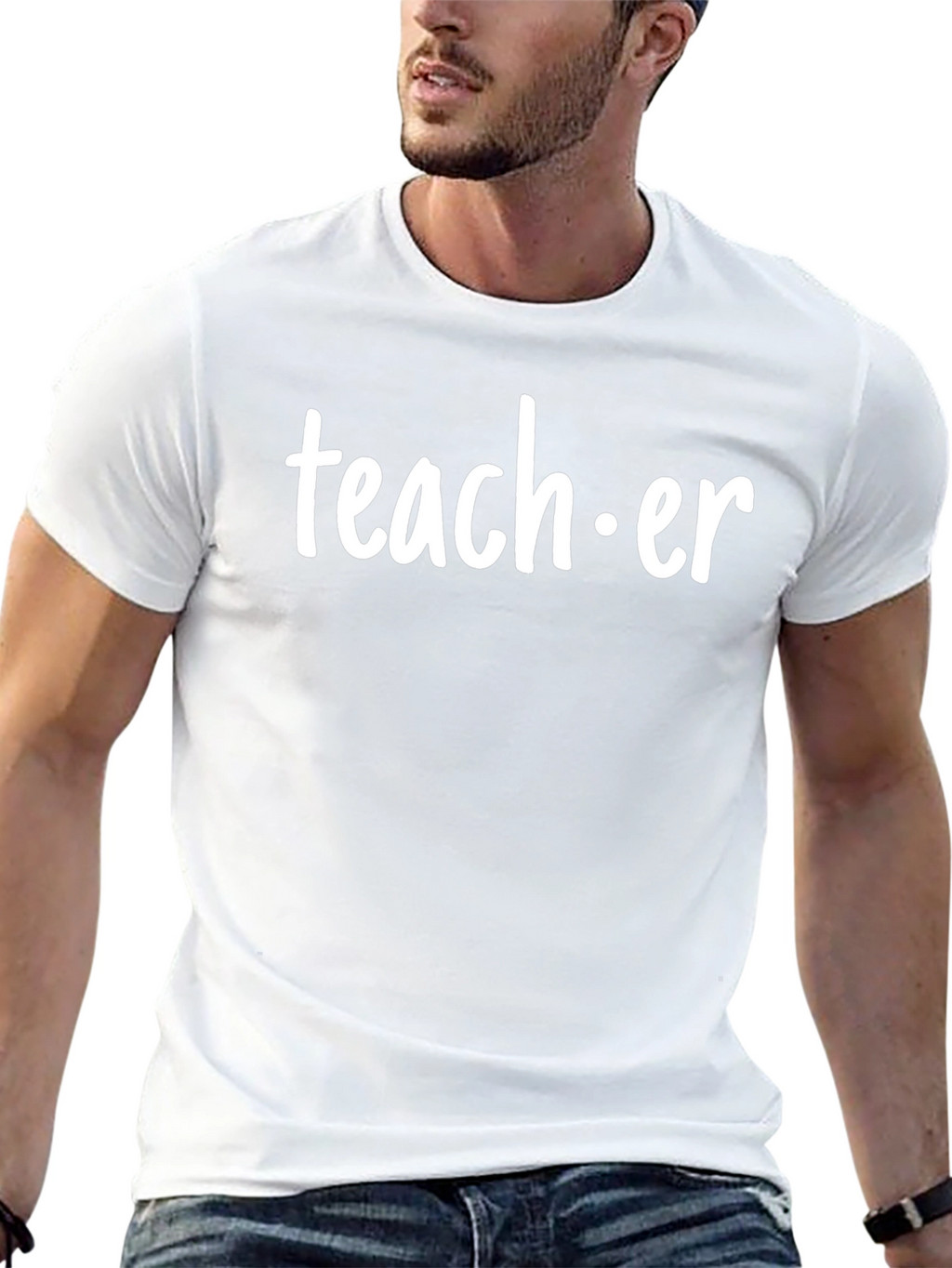 Teacher Graphic Print Black T-Shirt