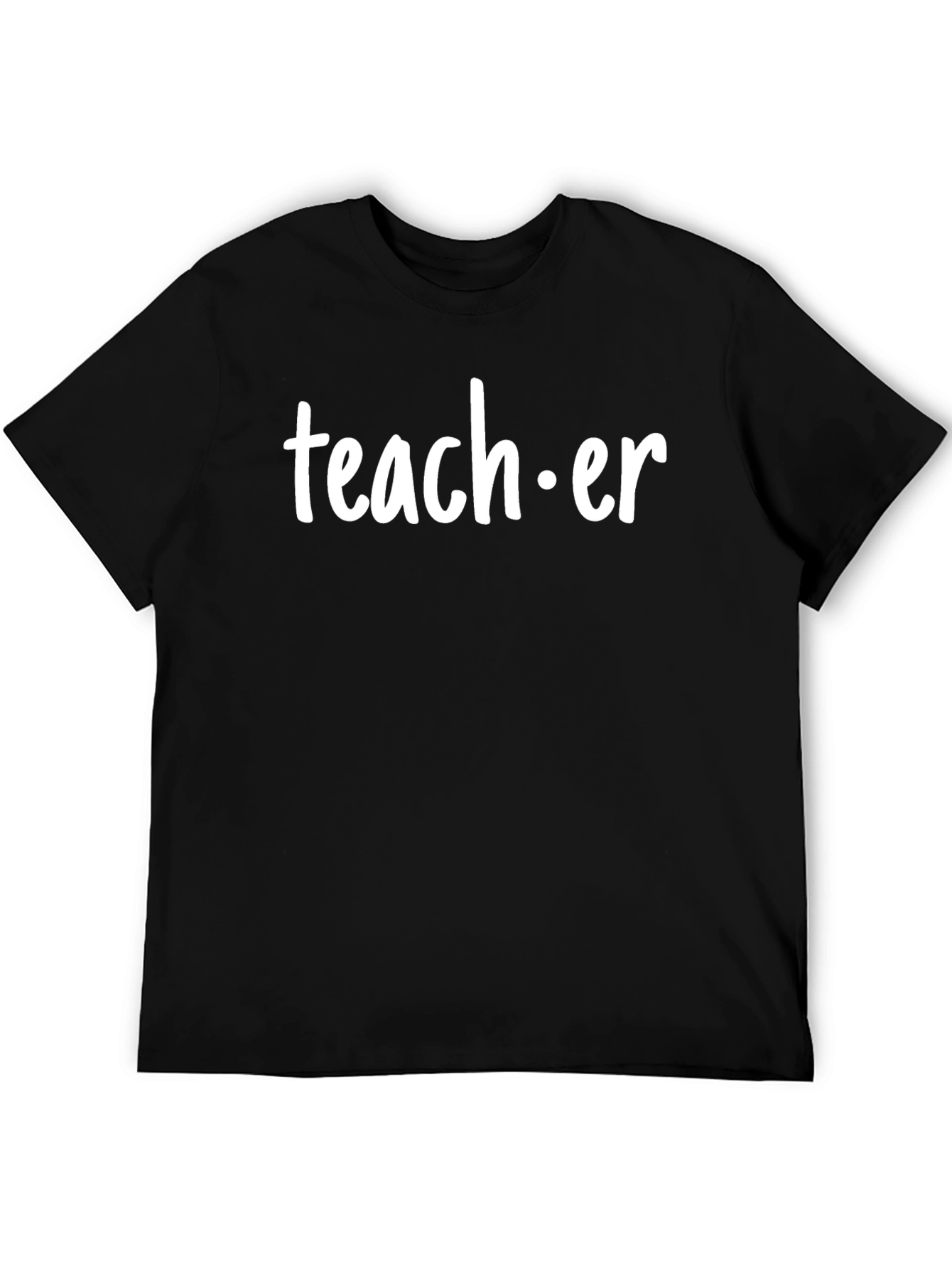 Teacher Graphic Print Black T-Shirt