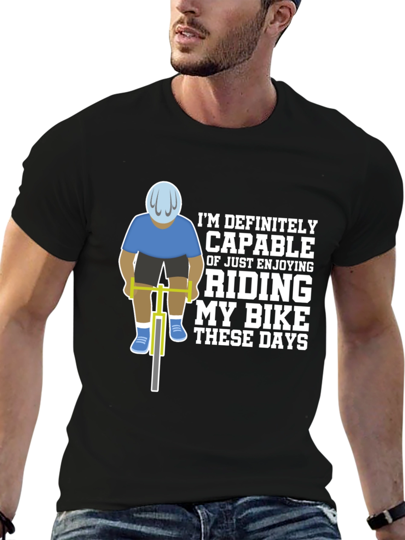 Funny Cycling T-Shirt - Riding My Bike These Days