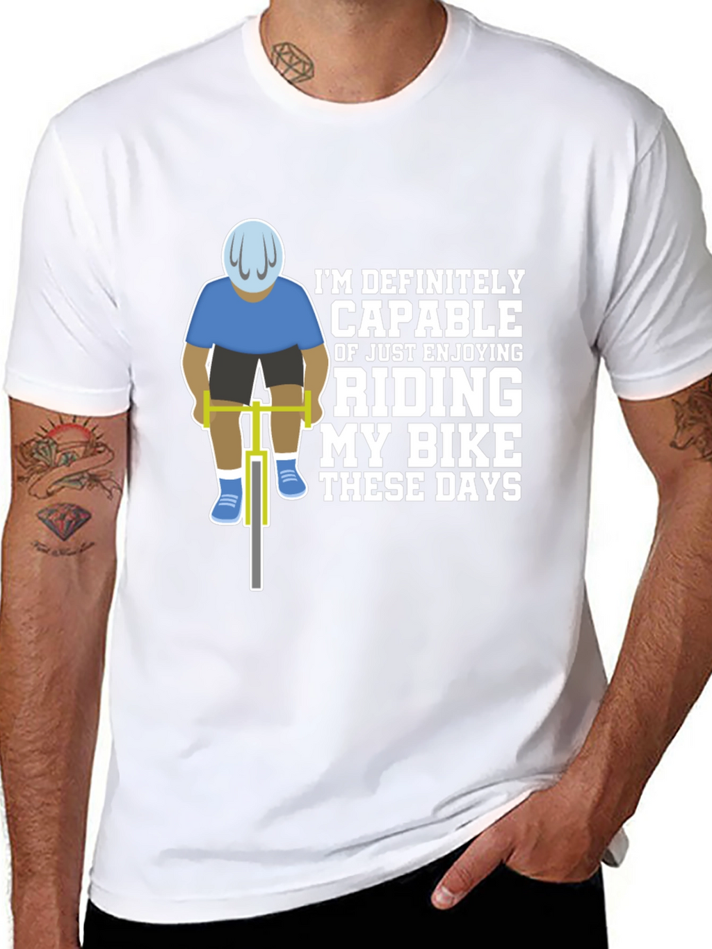 Funny Cycling T-Shirt - Riding My Bike These Days