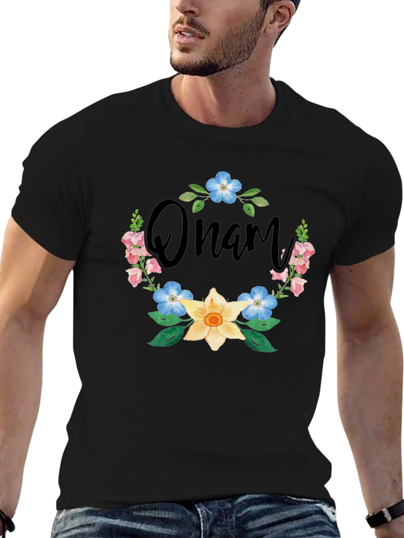 Floral Onam T-Shirt - Celebrate the Festival in Style