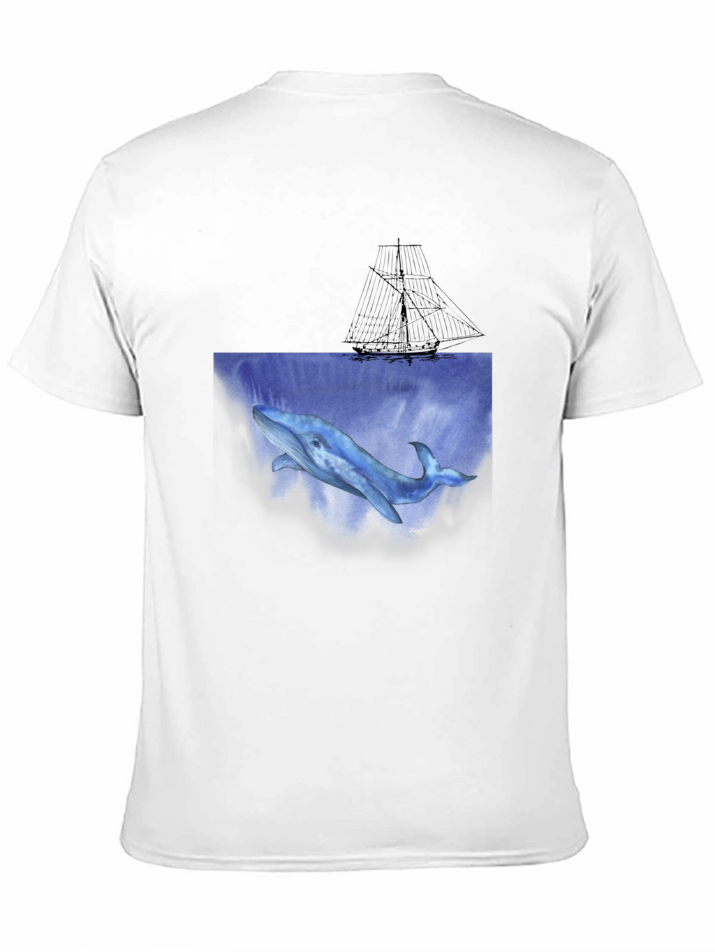 Whale & Ship Graphic Black T-Shirt
