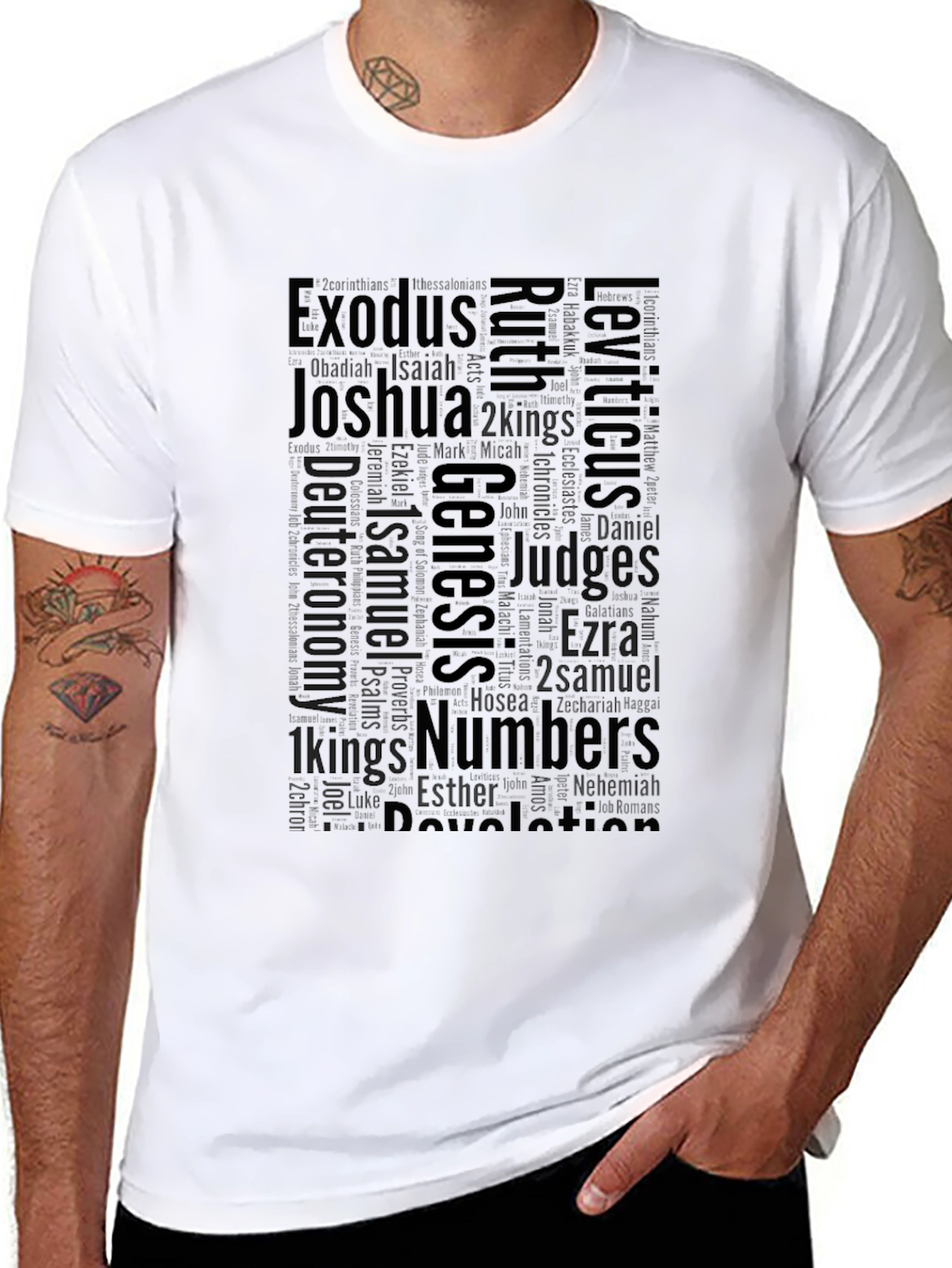 Bible Books Word Art T-Shirt