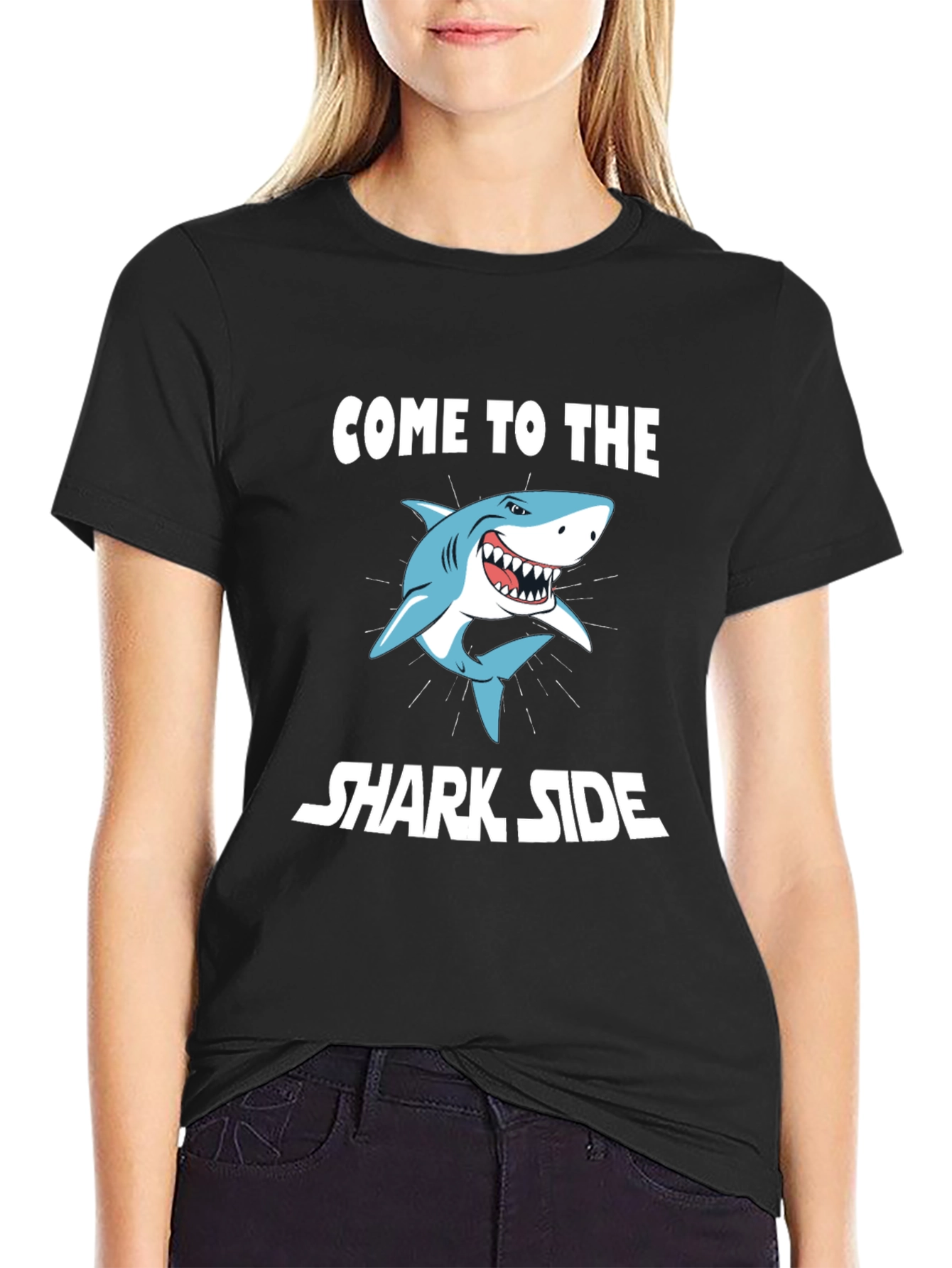 Come to the Shark Side Mens Black T-Shirt
