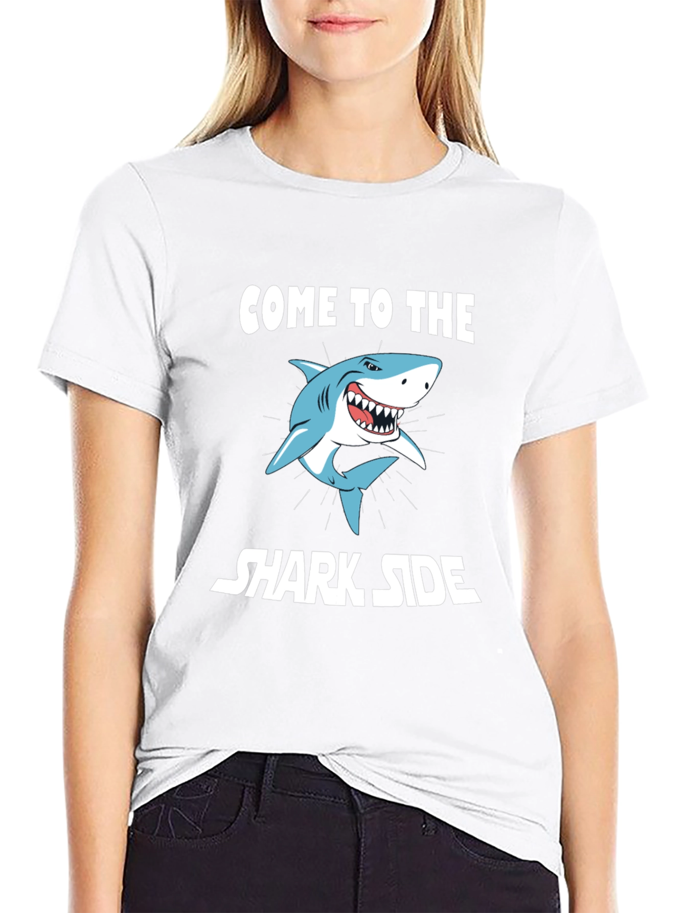 Come to the Shark Side Mens Black T-Shirt