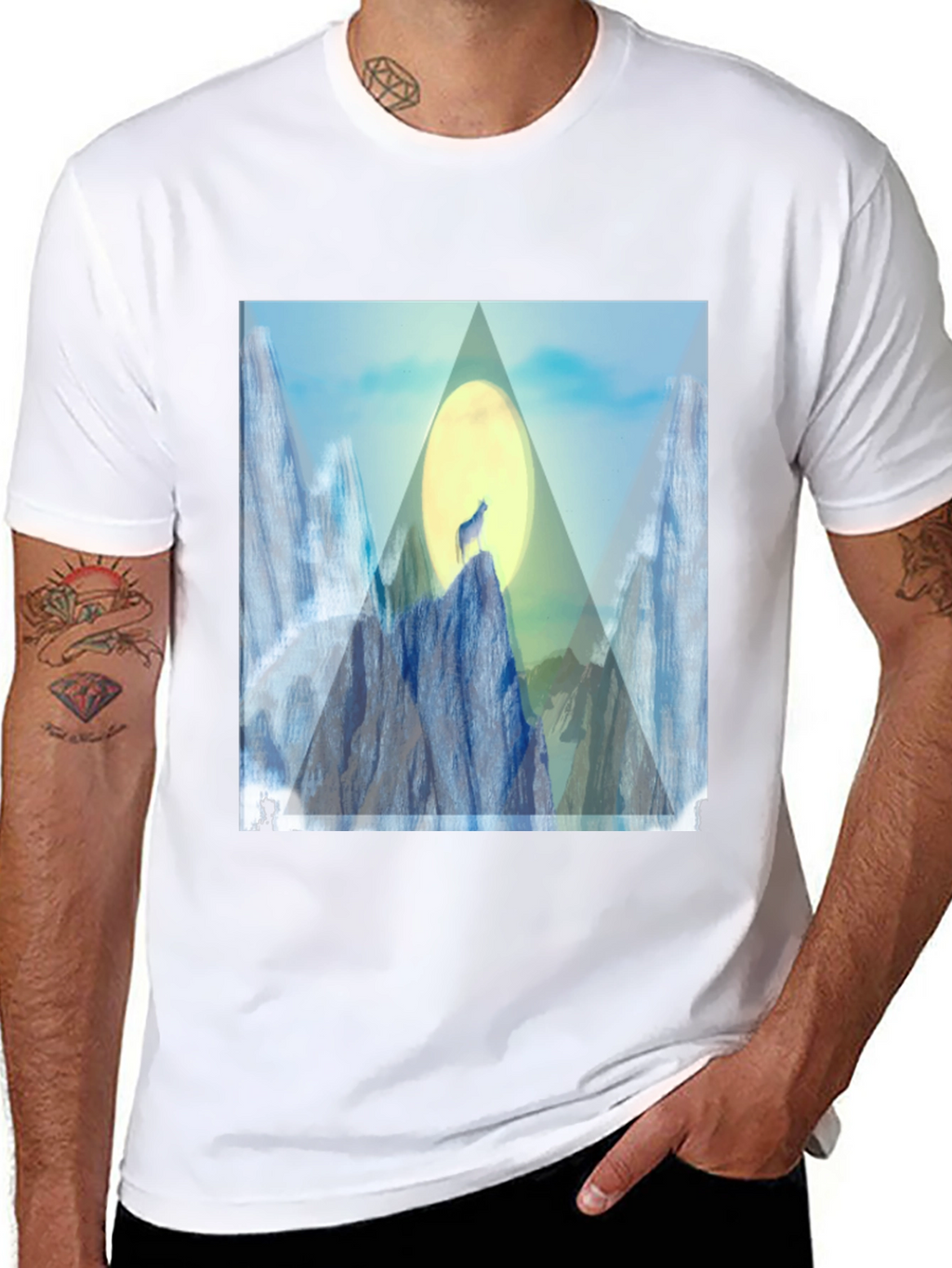 Wolf Moon Graphic Tee - Stylish Black T-Shirt