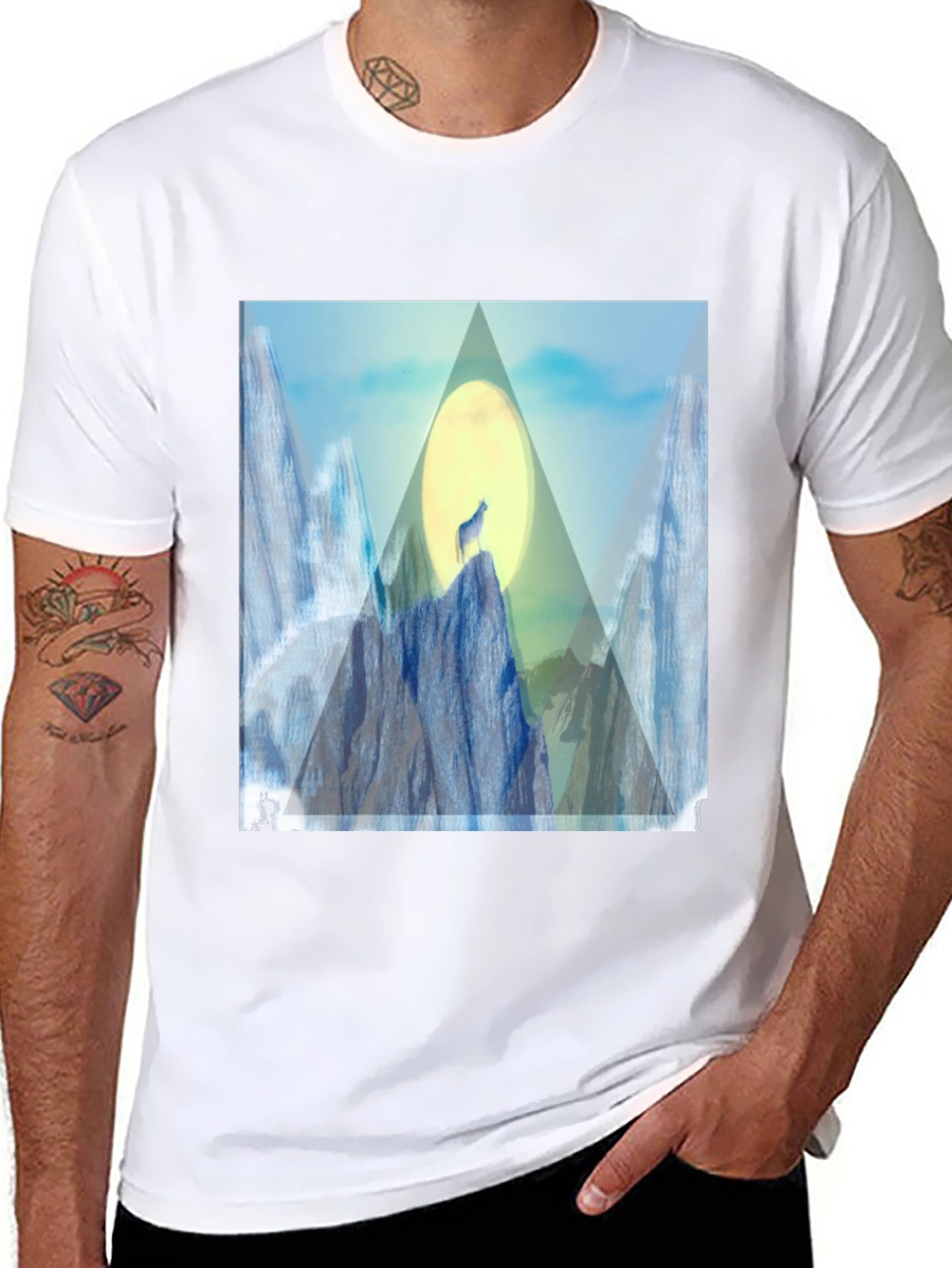 Wolf Moon Graphic Tee - Stylish Black T-Shirt