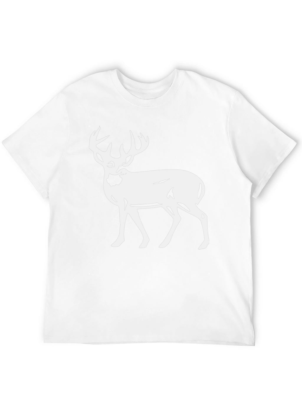 Deer Graphic Tee - Black Cotton T-Shirt