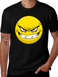 Evil Grin Emoji Black T-Shirt - Express Yourself!