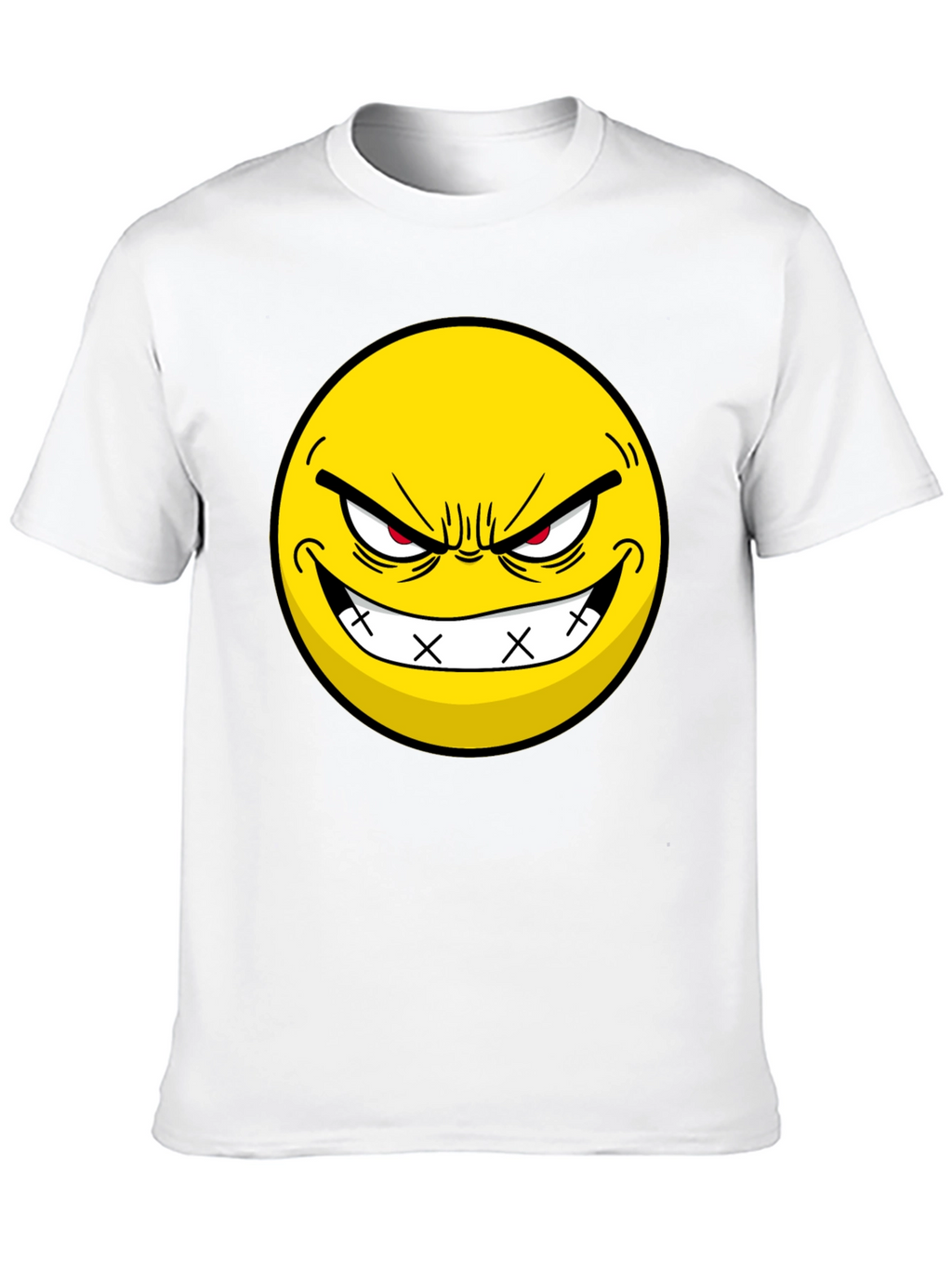 Evil Grin Emoji Black T-Shirt - Express Yourself!