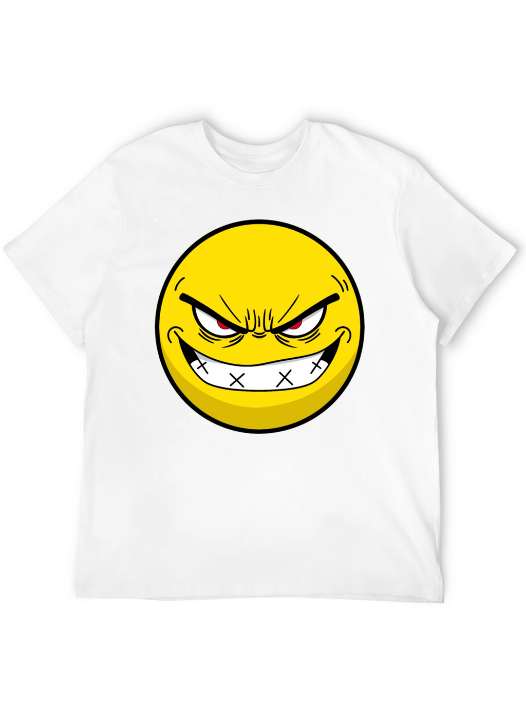 Evil Grin Emoji Black T-Shirt - Express Yourself!