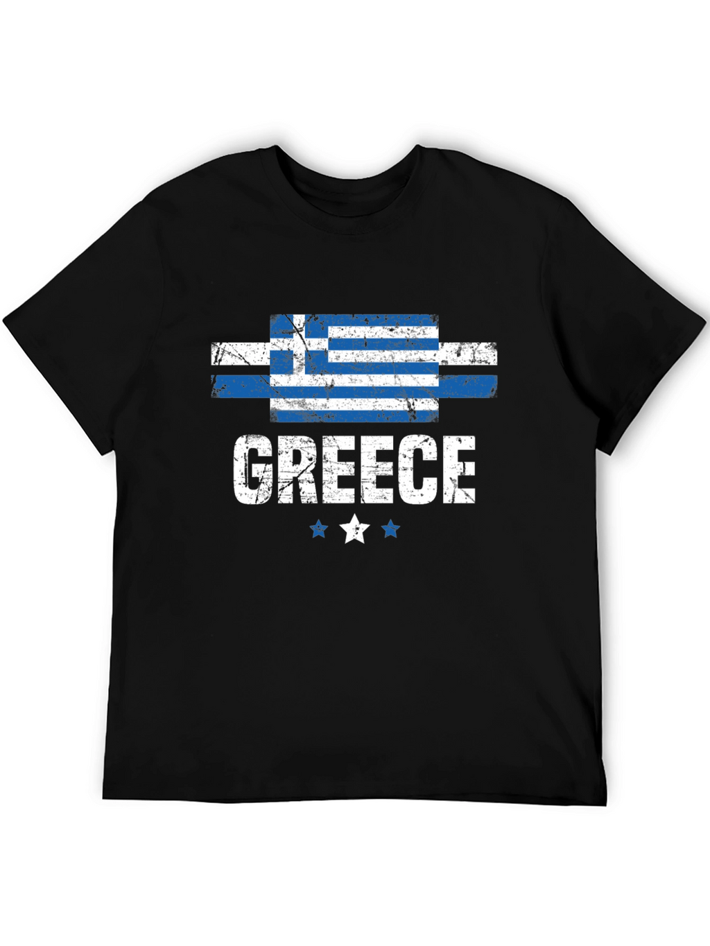 Greece Flag T-Shirt Distressed Design