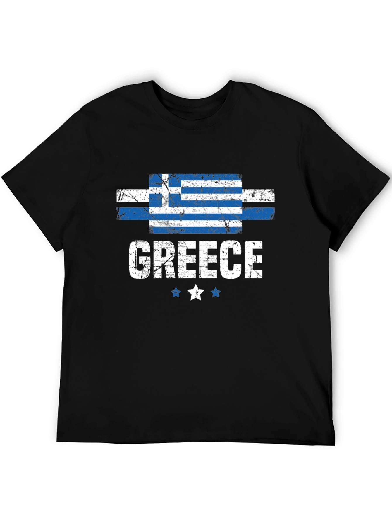 Greece Flag T-Shirt Distressed Design