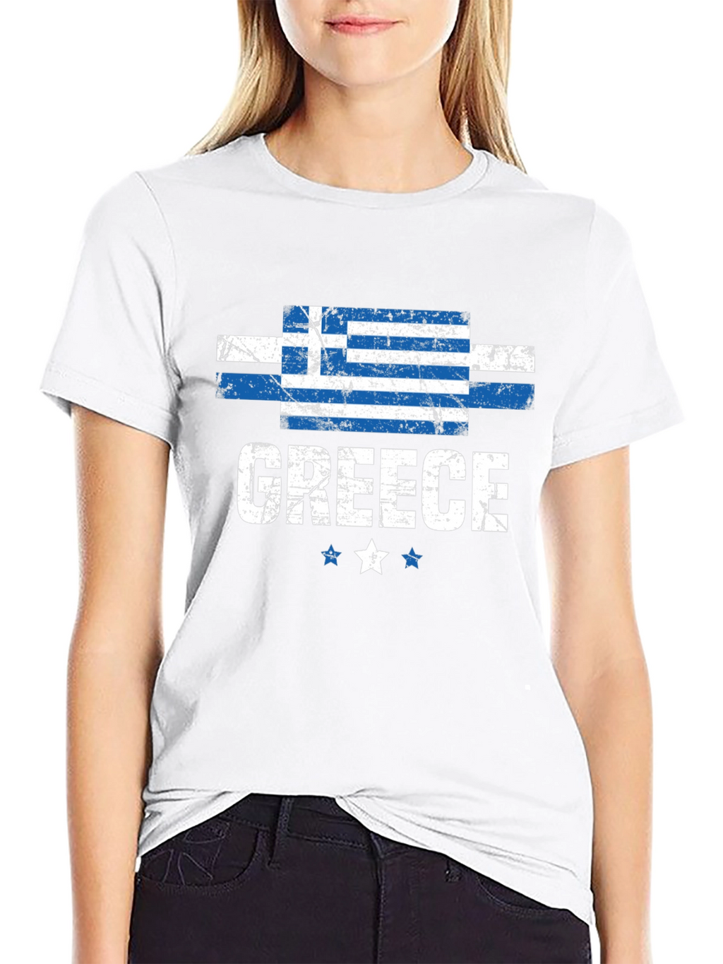 Greece Flag T-Shirt Distressed Design
