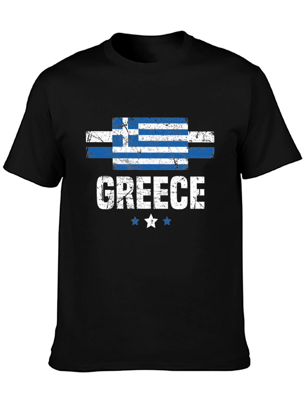 Greece Flag T-Shirt Distressed Design