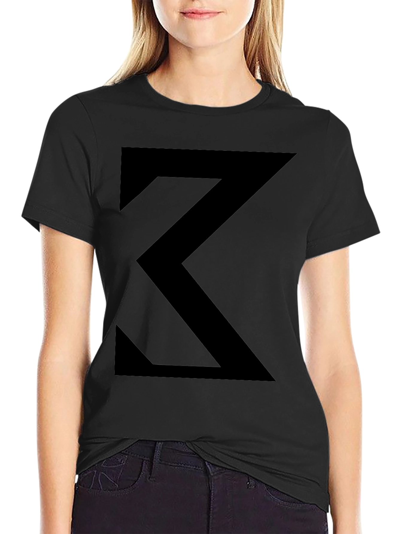 Abstract Geometric Black Graphic Tee - Casual Comfort