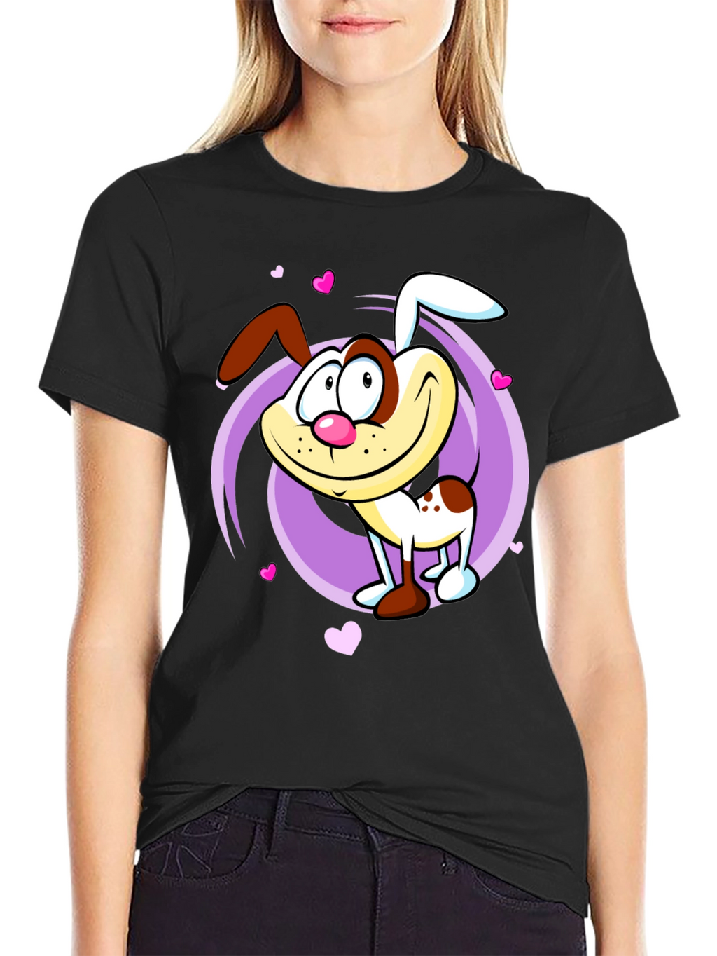 Cute Cartoon Dog Graphic T-Shirt