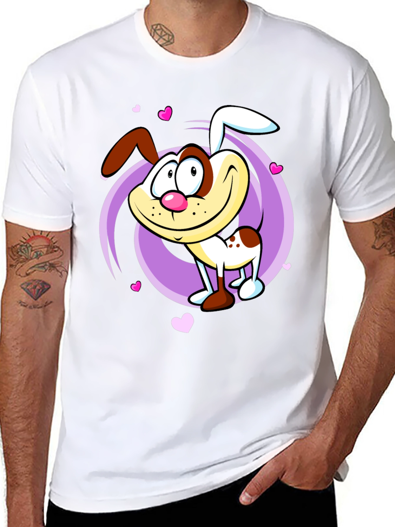 Cute Cartoon Dog Graphic T-Shirt