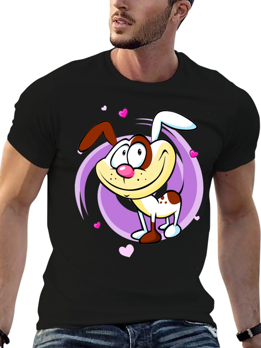 Cute Cartoon Dog Graphic T-Shirt