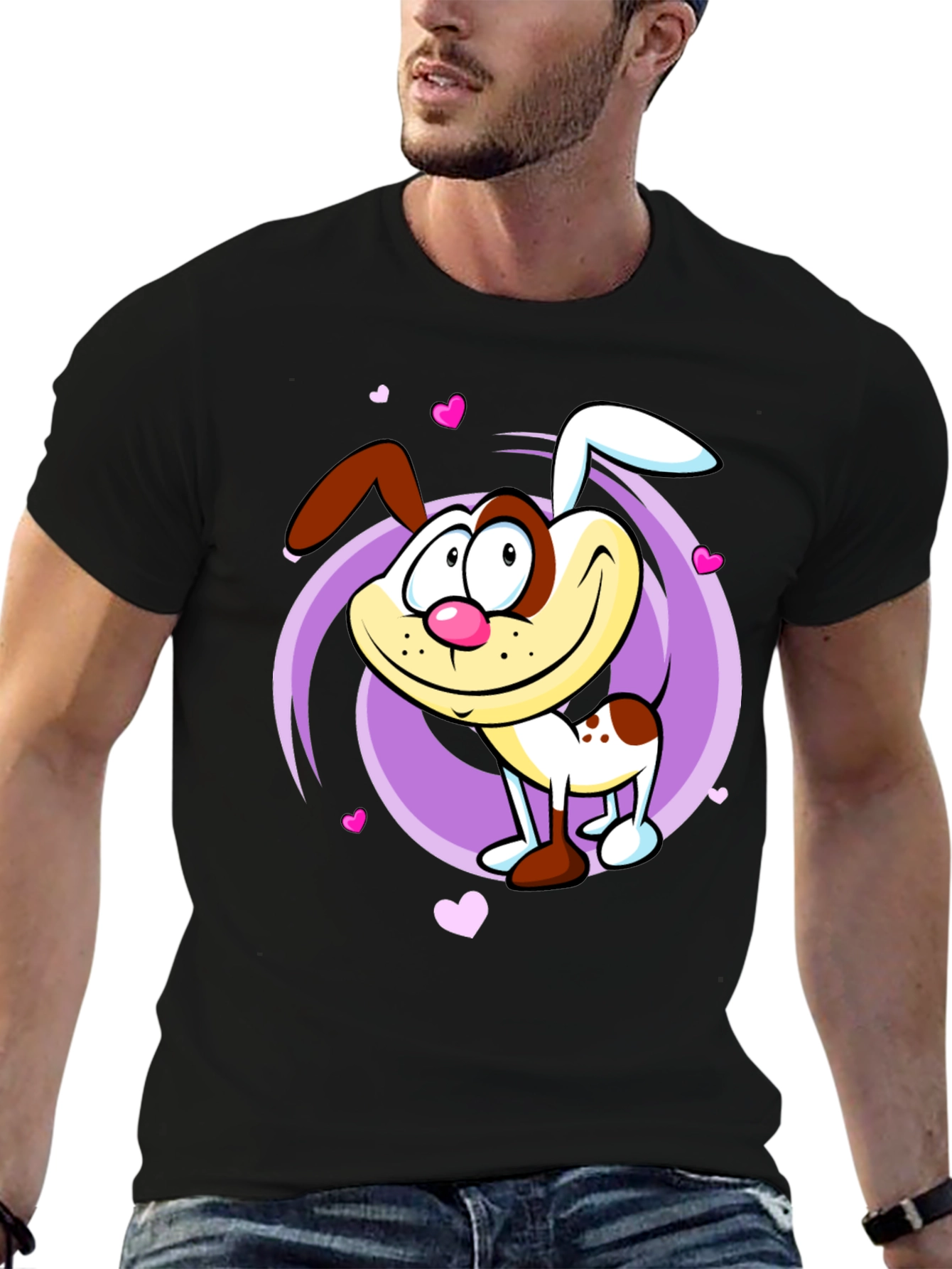 Cute Cartoon Dog Graphic T-Shirt