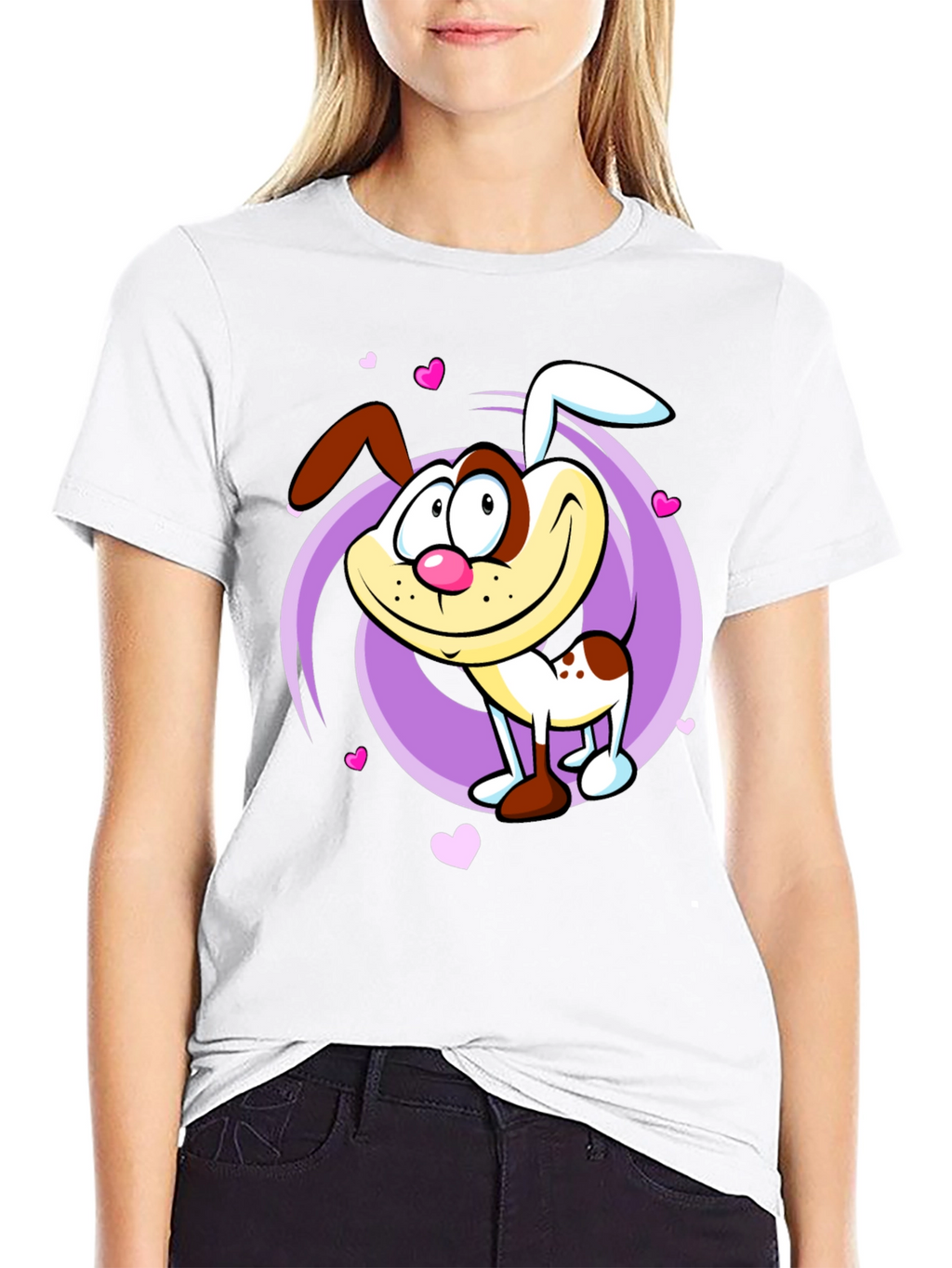 Cute Cartoon Dog Graphic T-Shirt