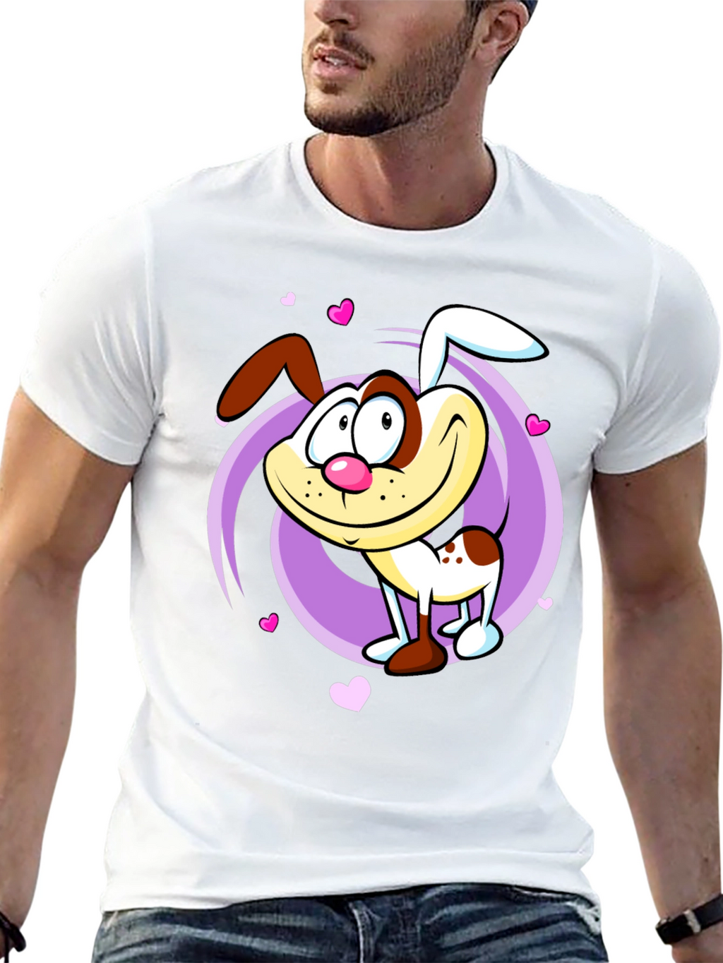 Cute Cartoon Dog Graphic T-Shirt