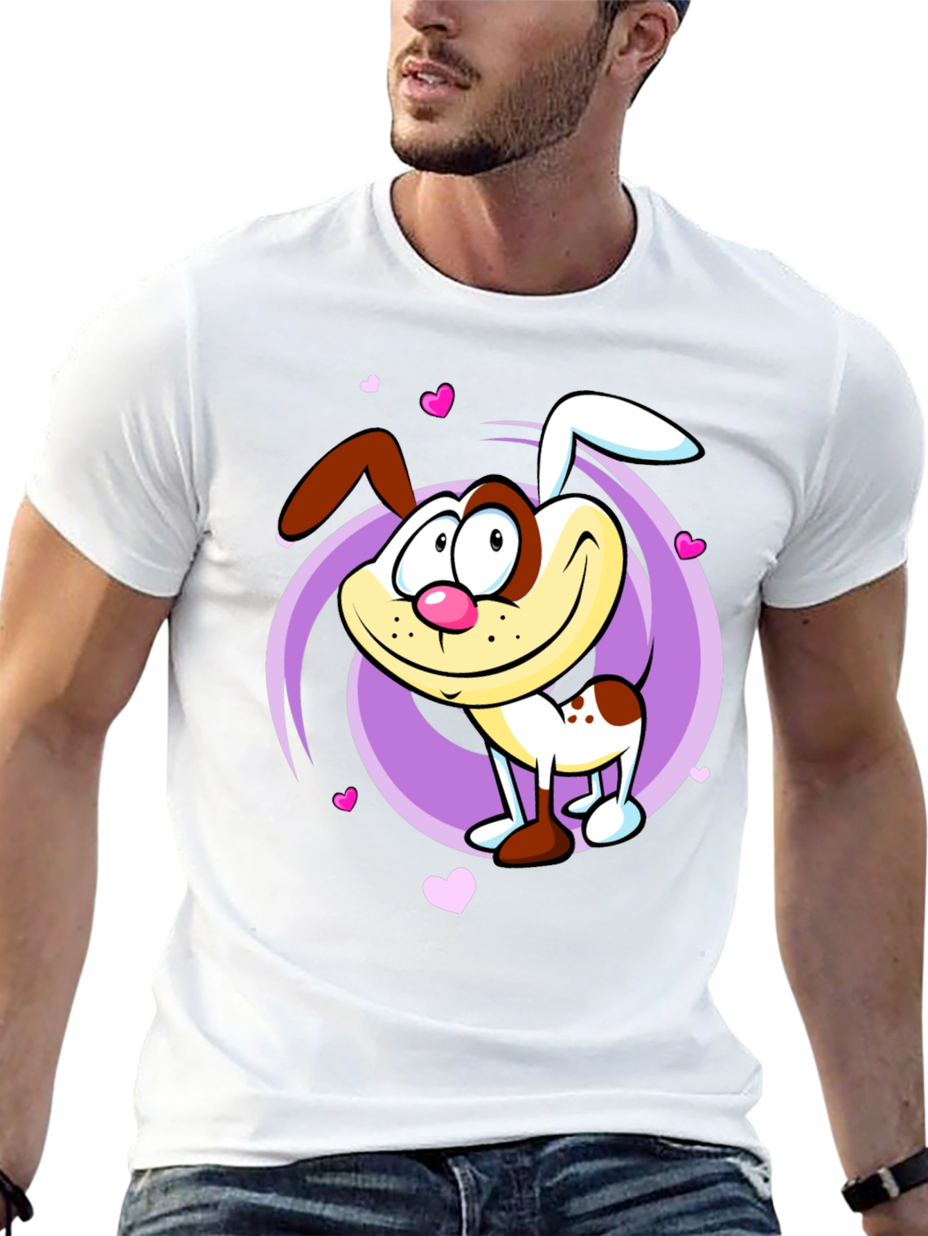 Cute Cartoon Dog Graphic T-Shirt