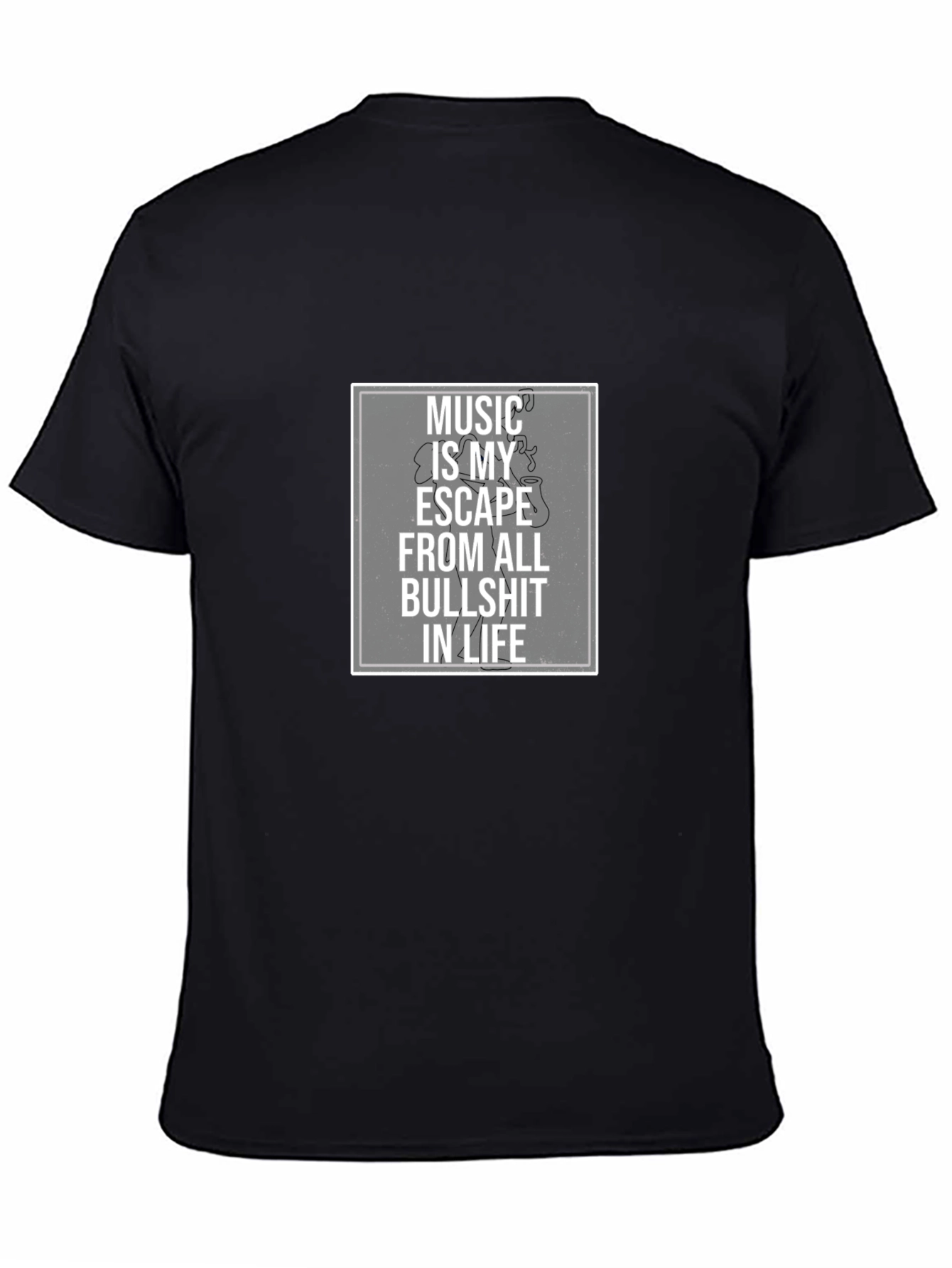 Music Is My Escape T-Shirt - Black Graphic Tee
