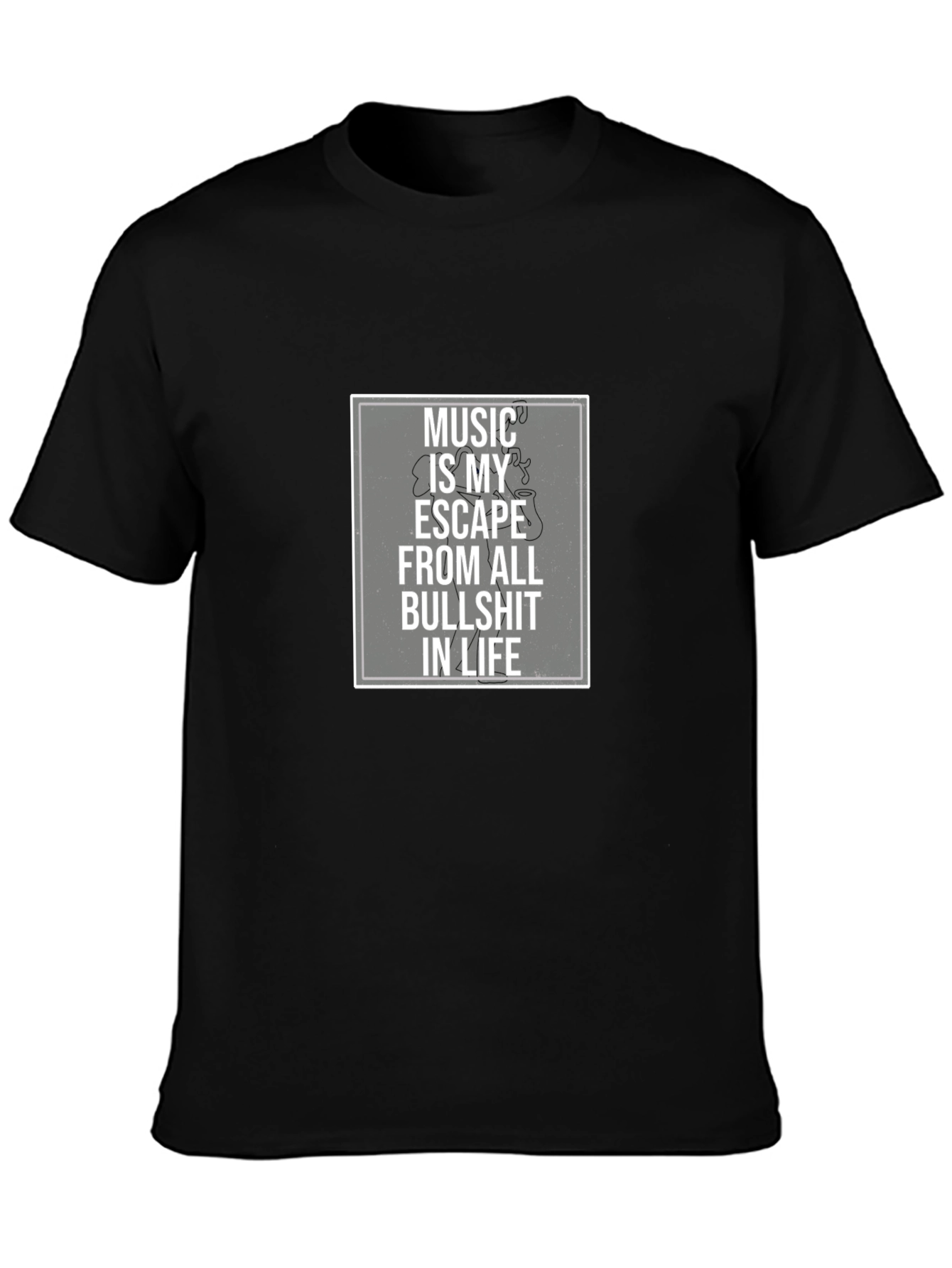 Music Is My Escape T-Shirt - Black Graphic Tee