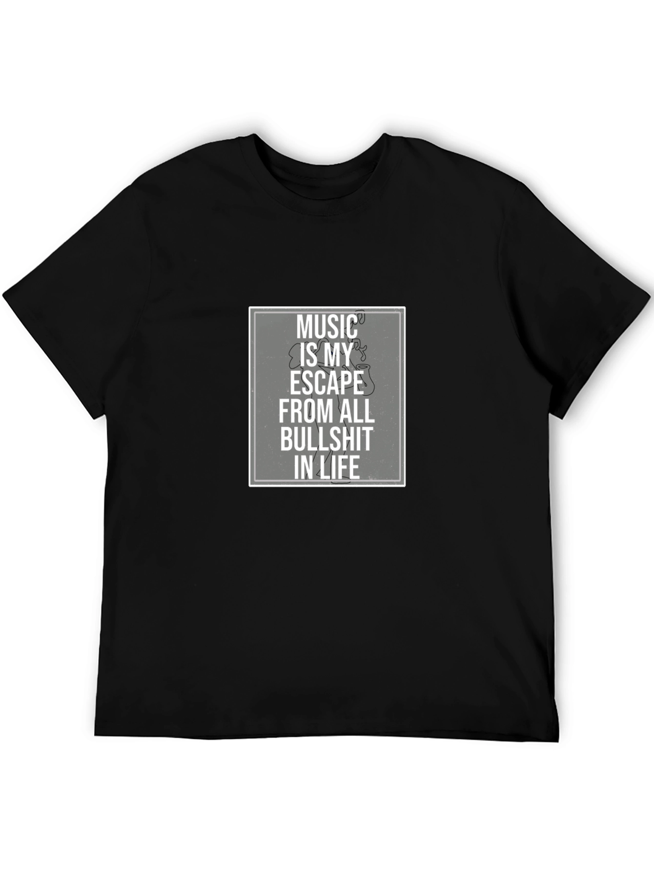 Music Is My Escape T-Shirt - Black Graphic Tee