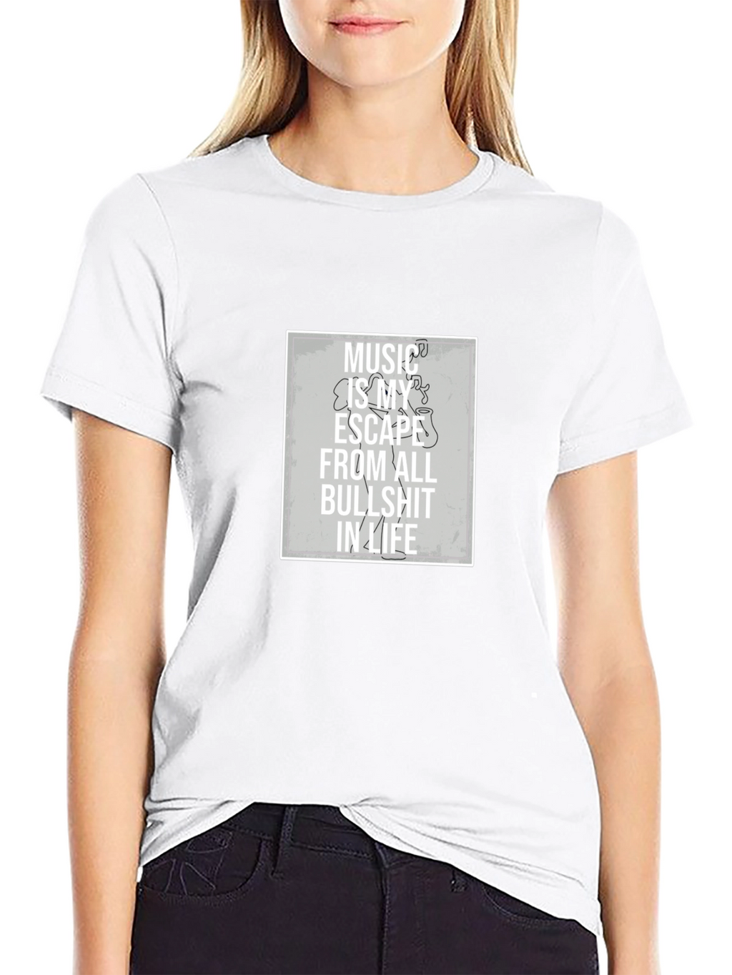 Music Is My Escape T-Shirt - Black Graphic Tee