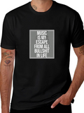 Music Is My Escape T-Shirt - Black Graphic Tee