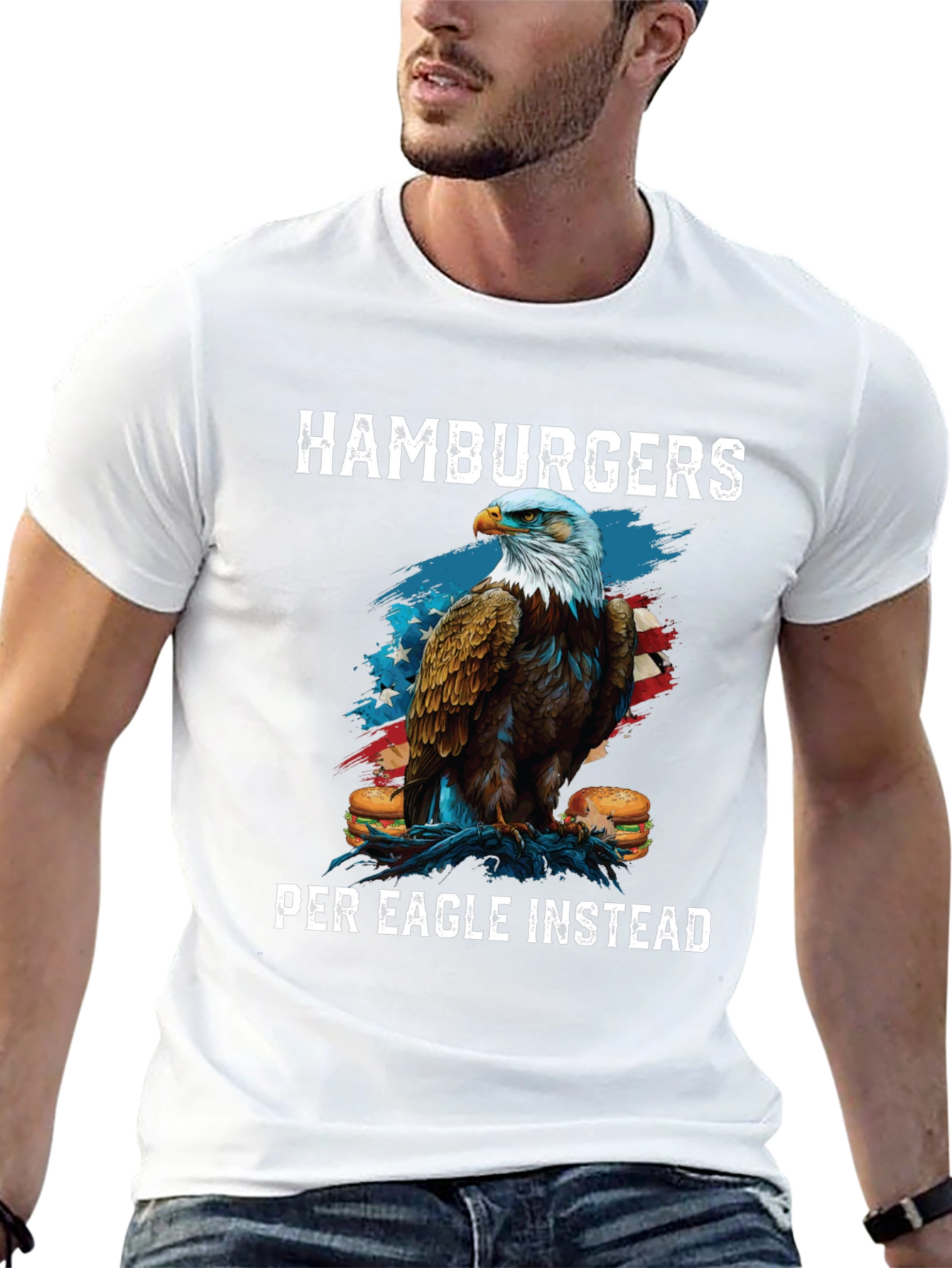 Patriotic Eagle & Hamburgers T-Shirt
