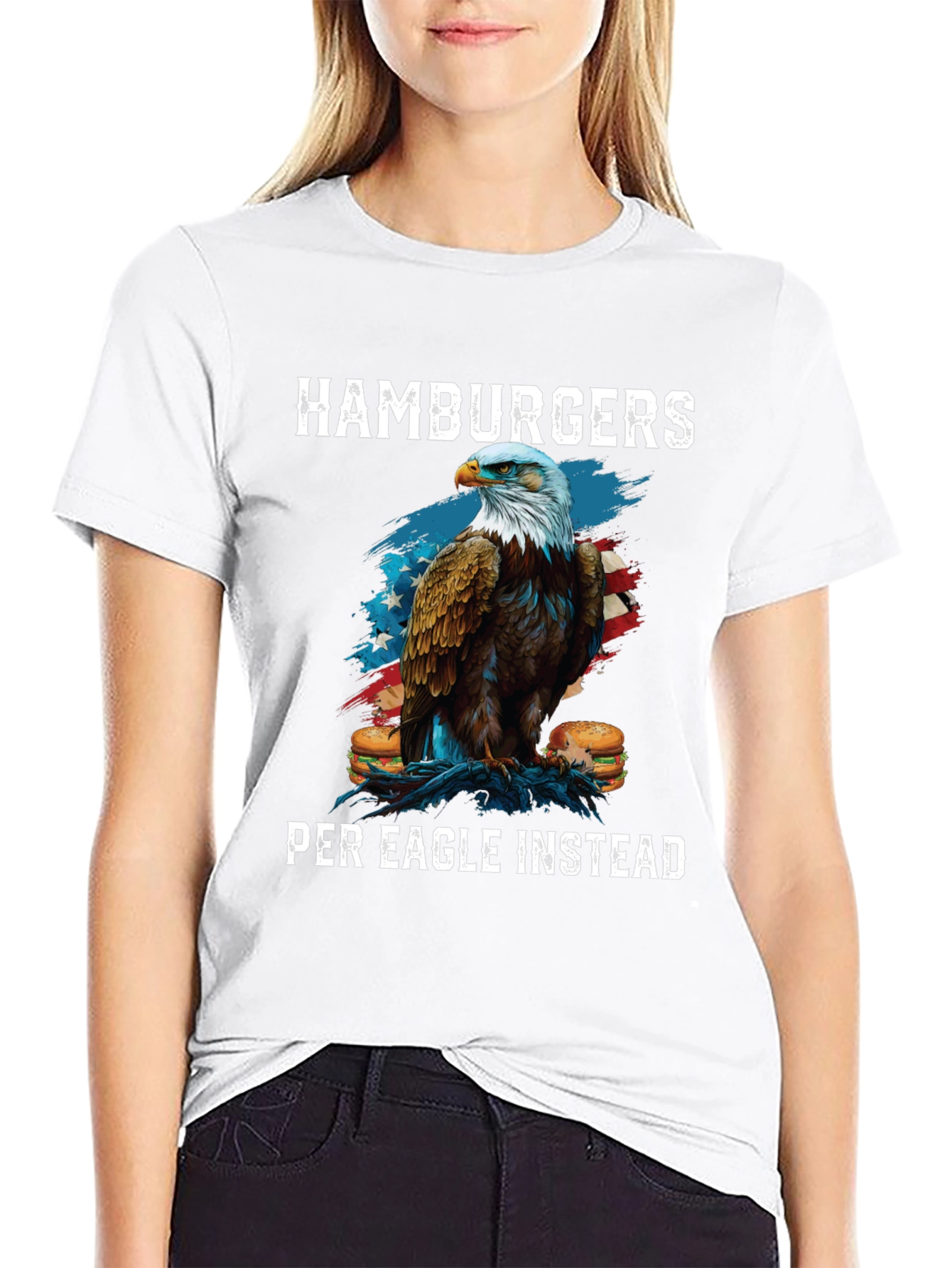 Patriotic Eagle & Hamburgers T-Shirt