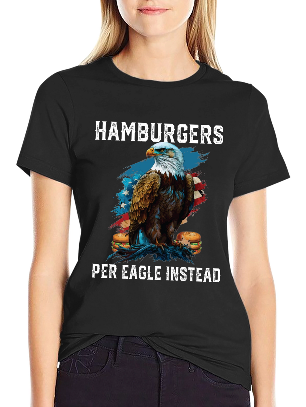 Patriotic Eagle & Hamburgers T-Shirt
