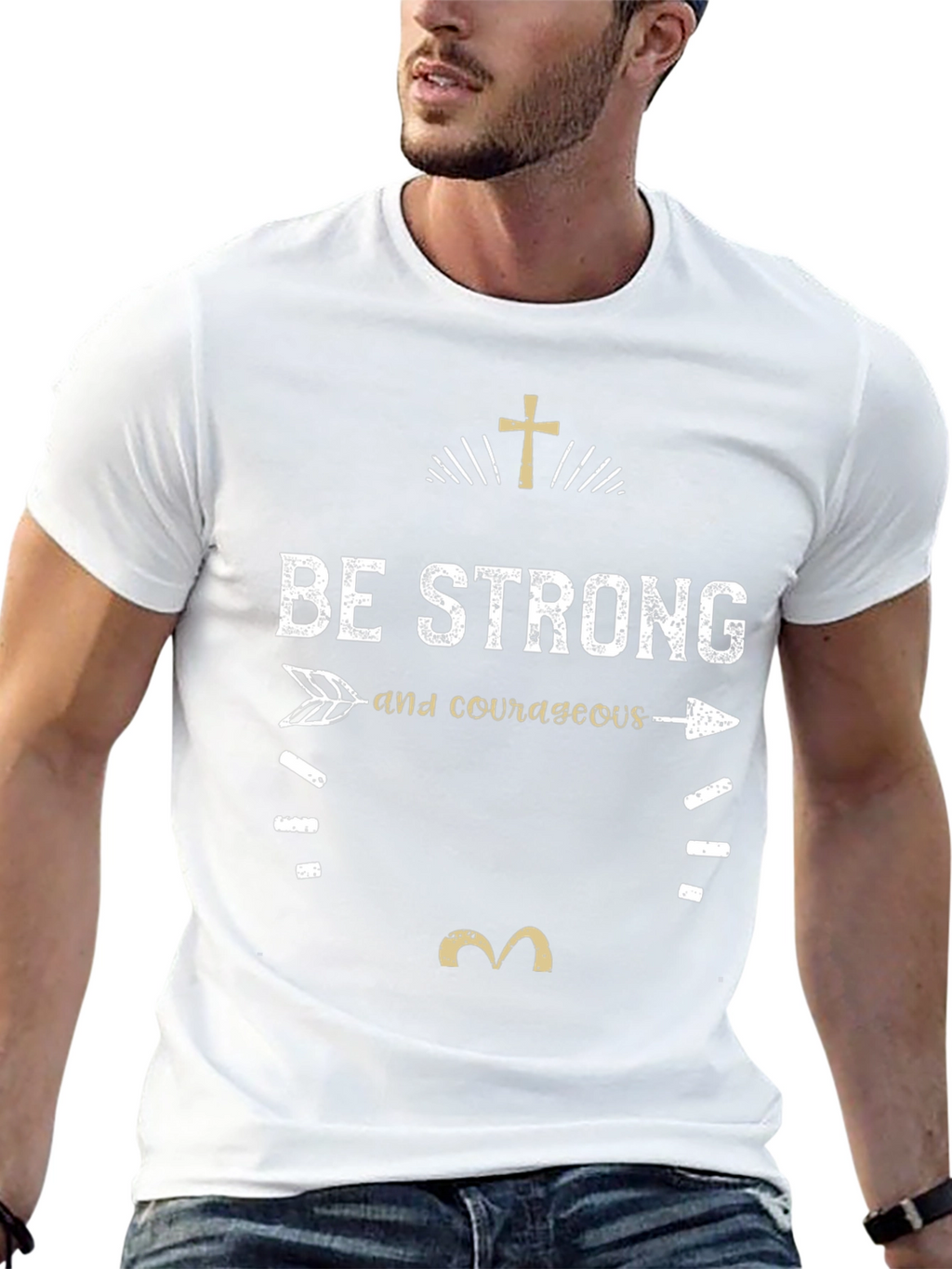 Be Strong and Courageous T-Shirt - Christian Faith Tee