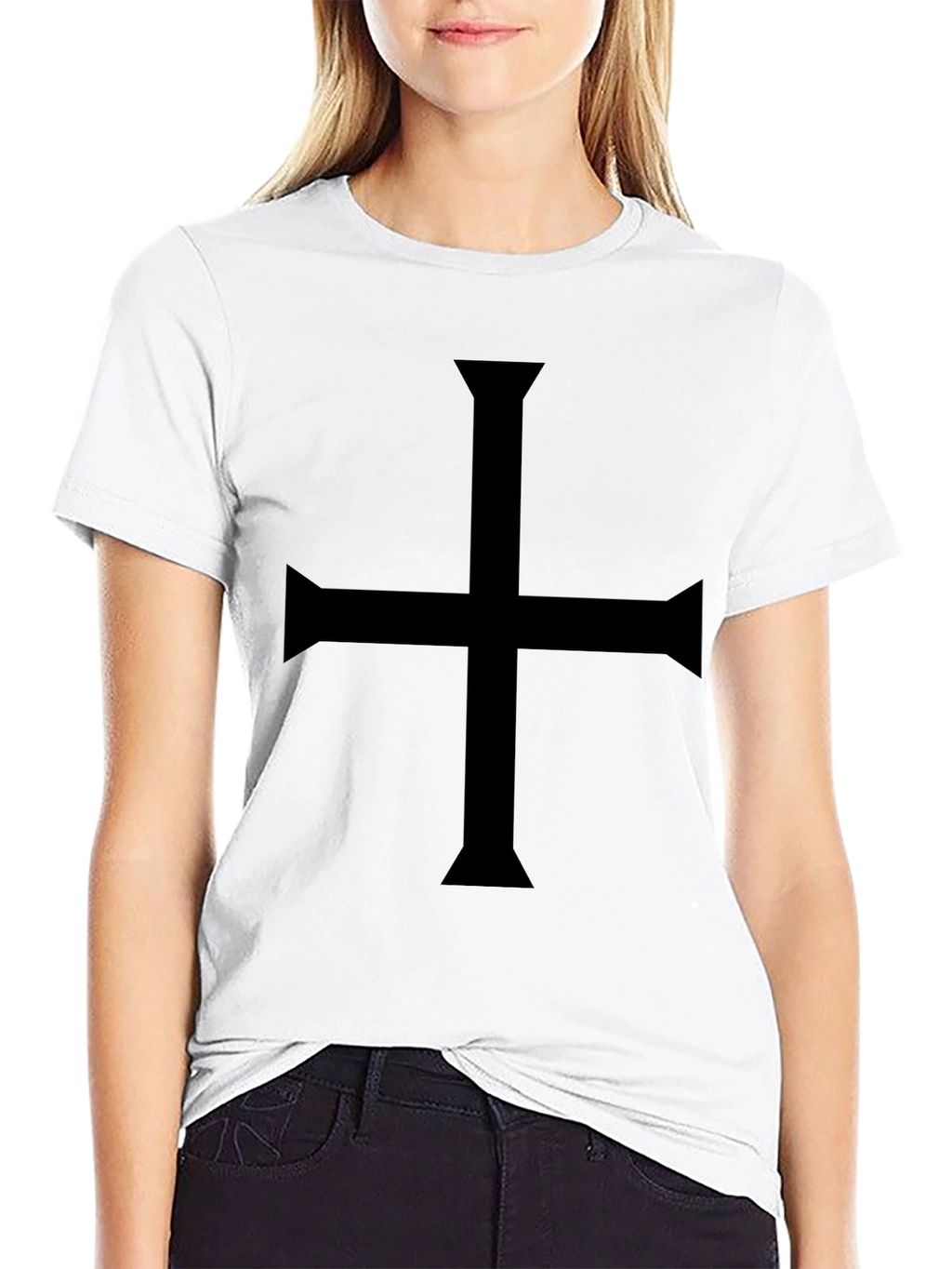 Black Cross T-Shirt - Gothic Symbol Tee