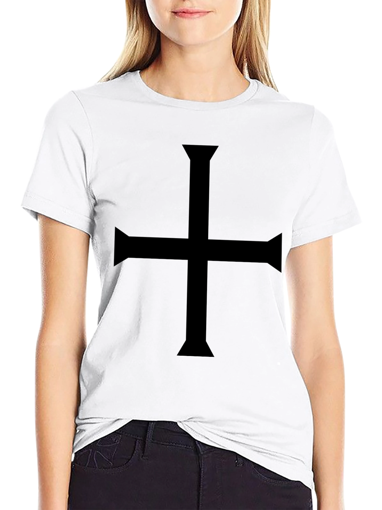 Black Cross T-Shirt - Gothic Symbol Tee