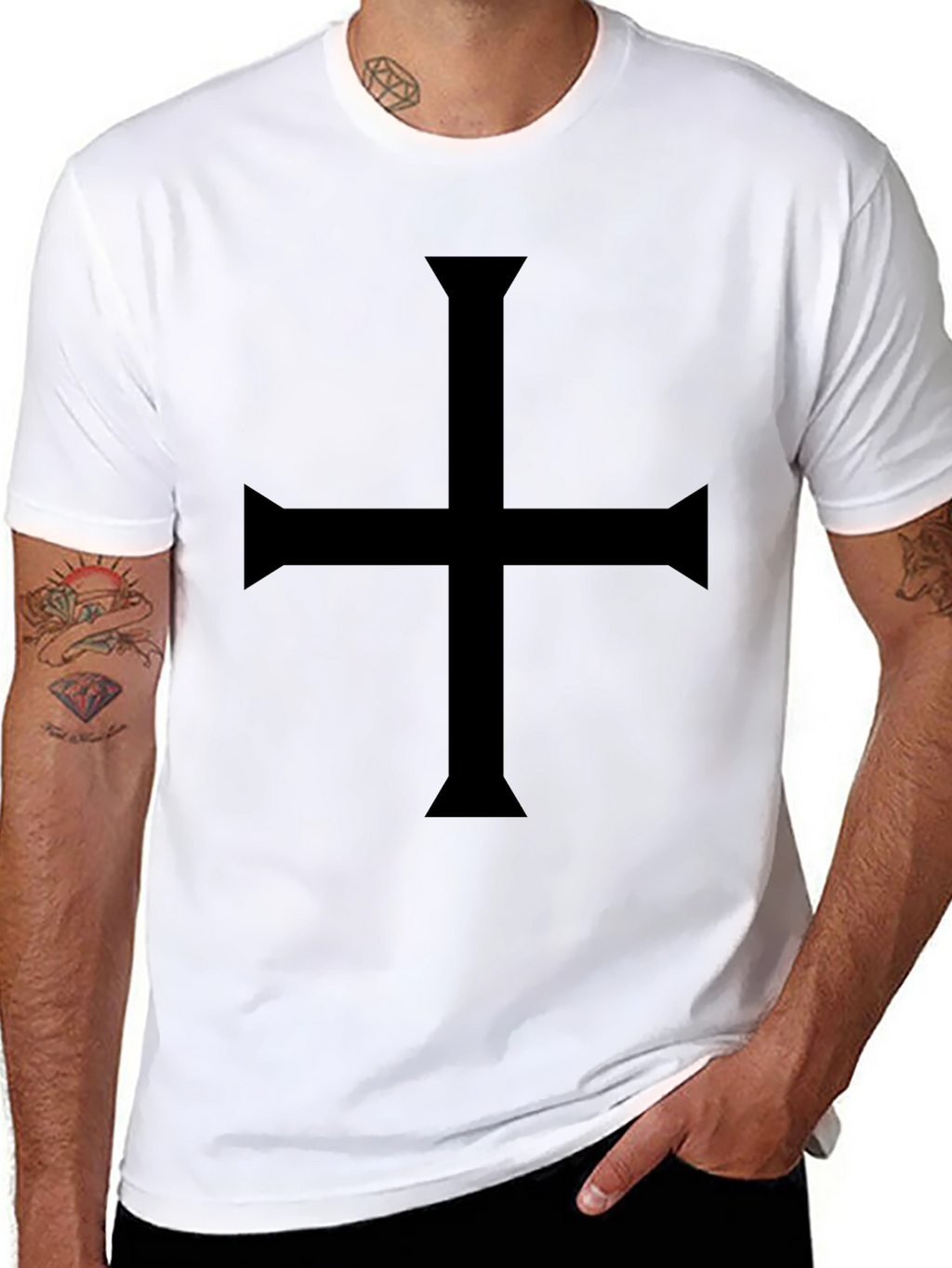 Black Cross T-Shirt - Gothic Symbol Tee