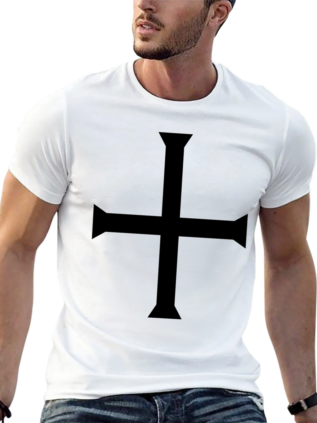 Black Cross T-Shirt - Gothic Symbol Tee