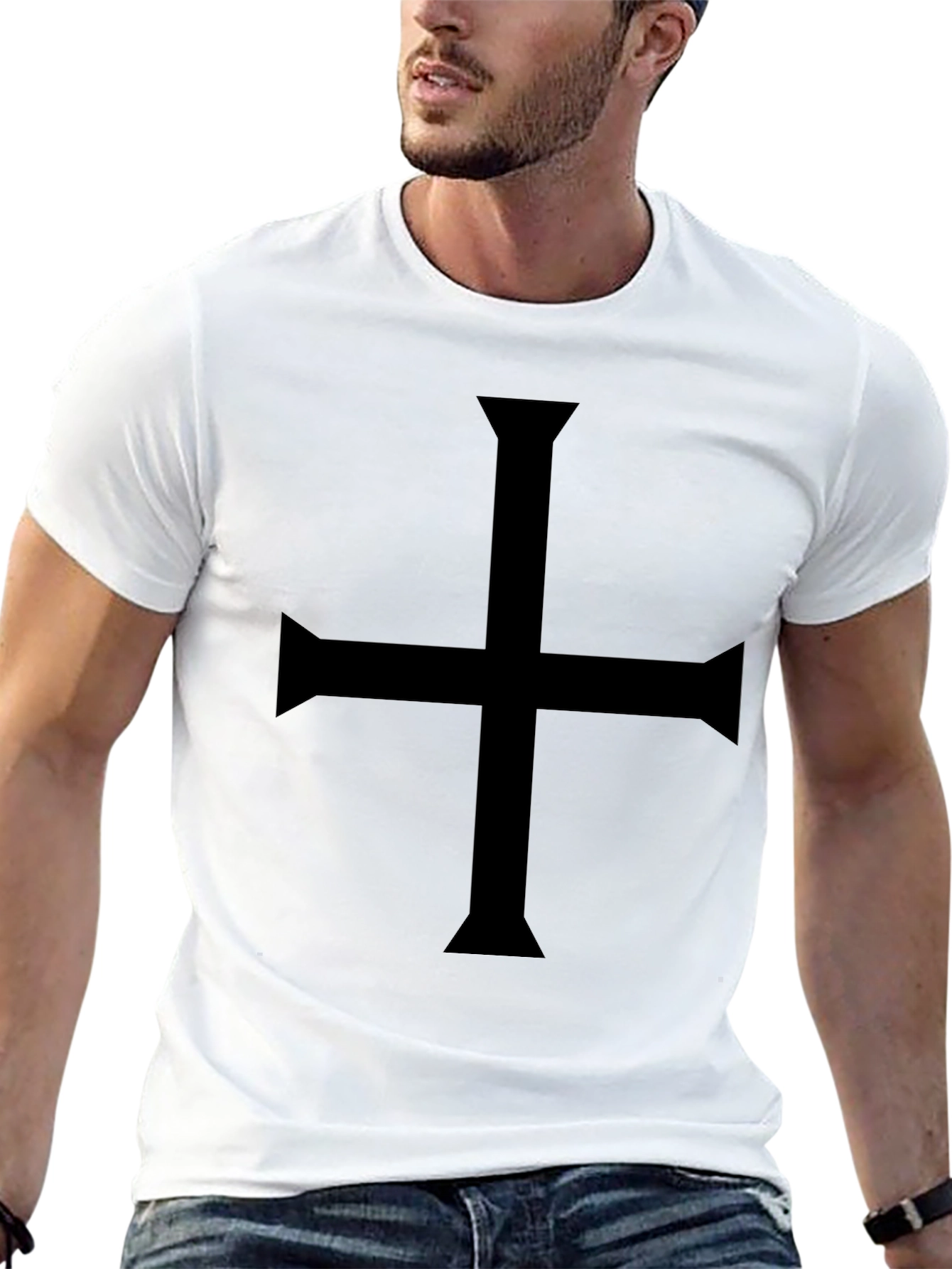 Black Cross T-Shirt - Gothic Symbol Tee