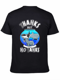 Humorous No Tanks Ocean Creature Graphic T-Shirt