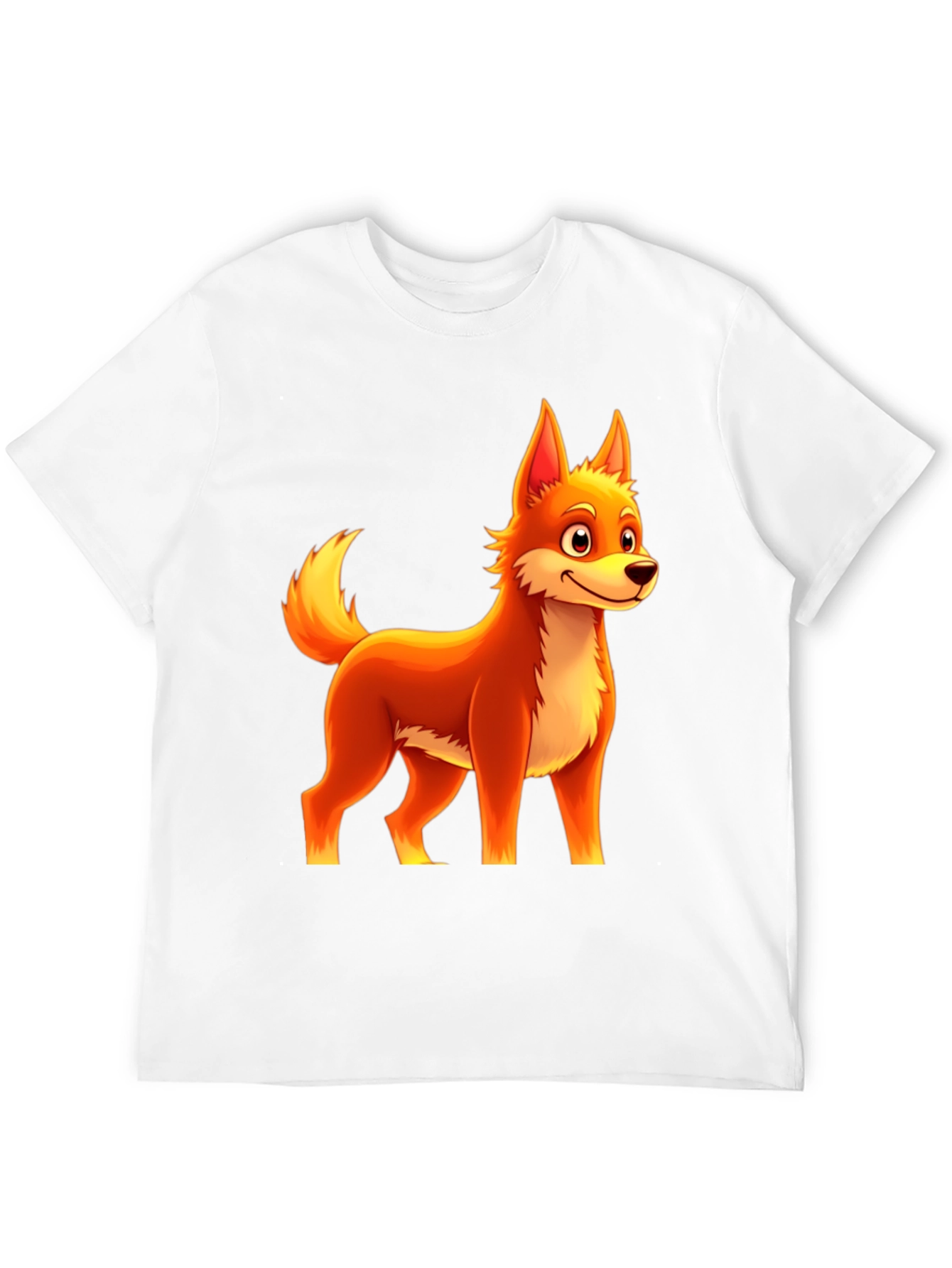 Cartoon Fox Graphic Tee - Black