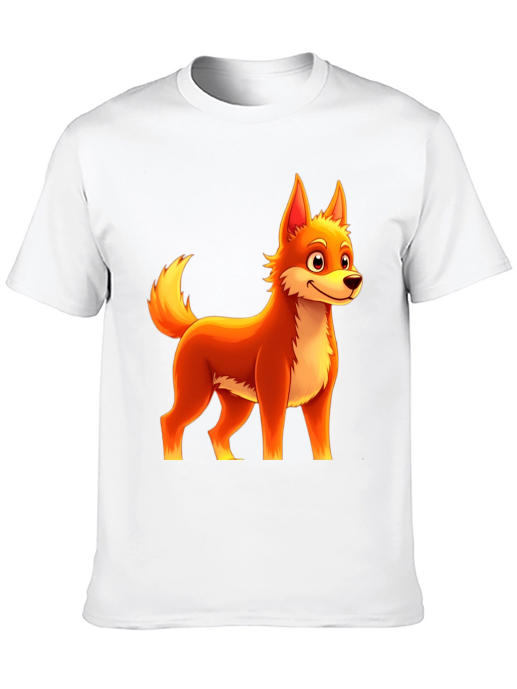 Cartoon Fox Graphic Tee - Black