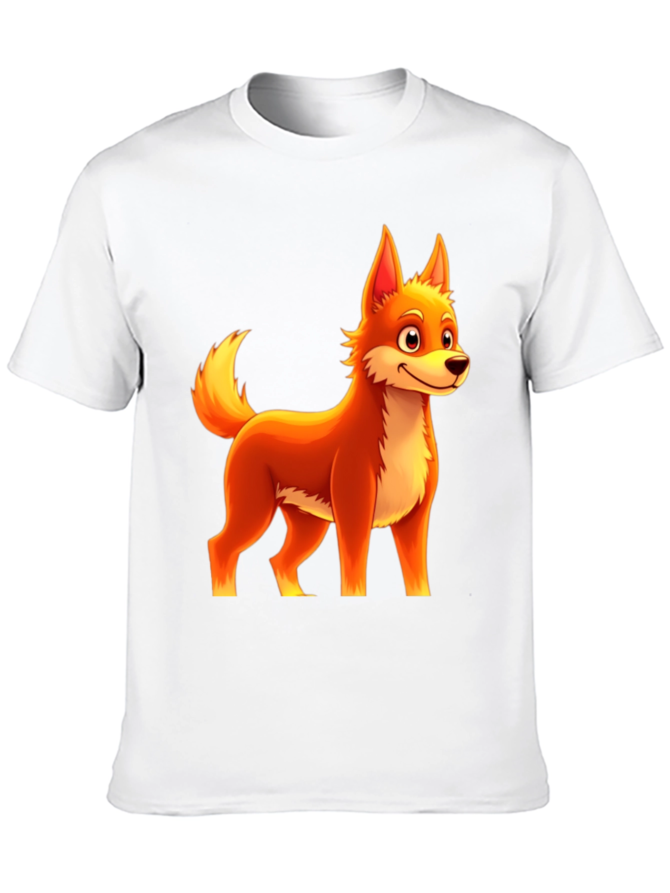 Cartoon Fox Graphic Tee - Black